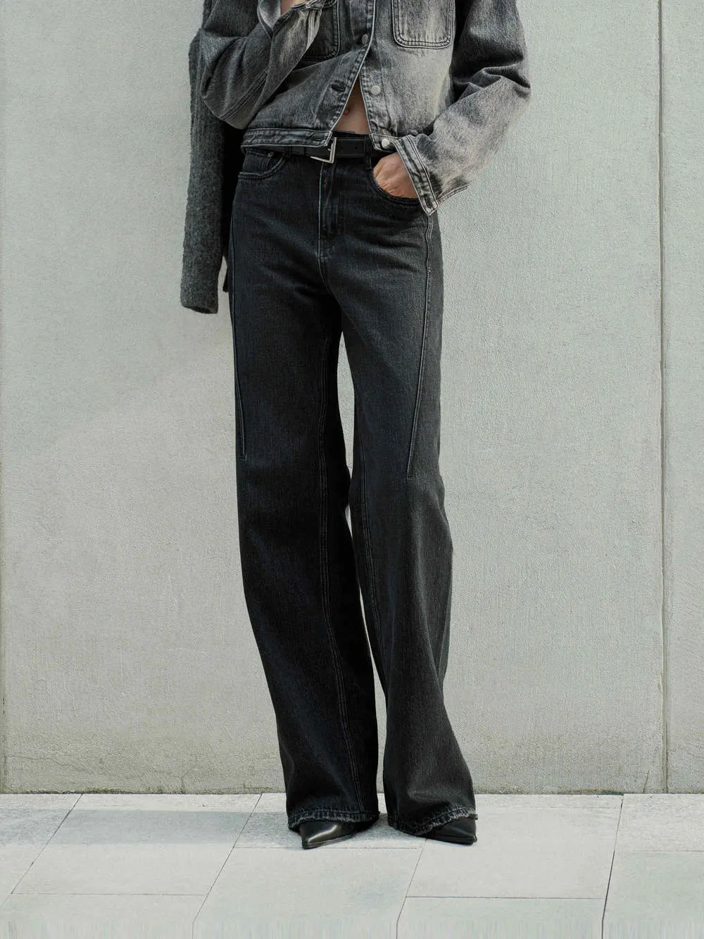 Raw Hem Straight Jeans Everyday Loose Music Event Night Out Rainy Day