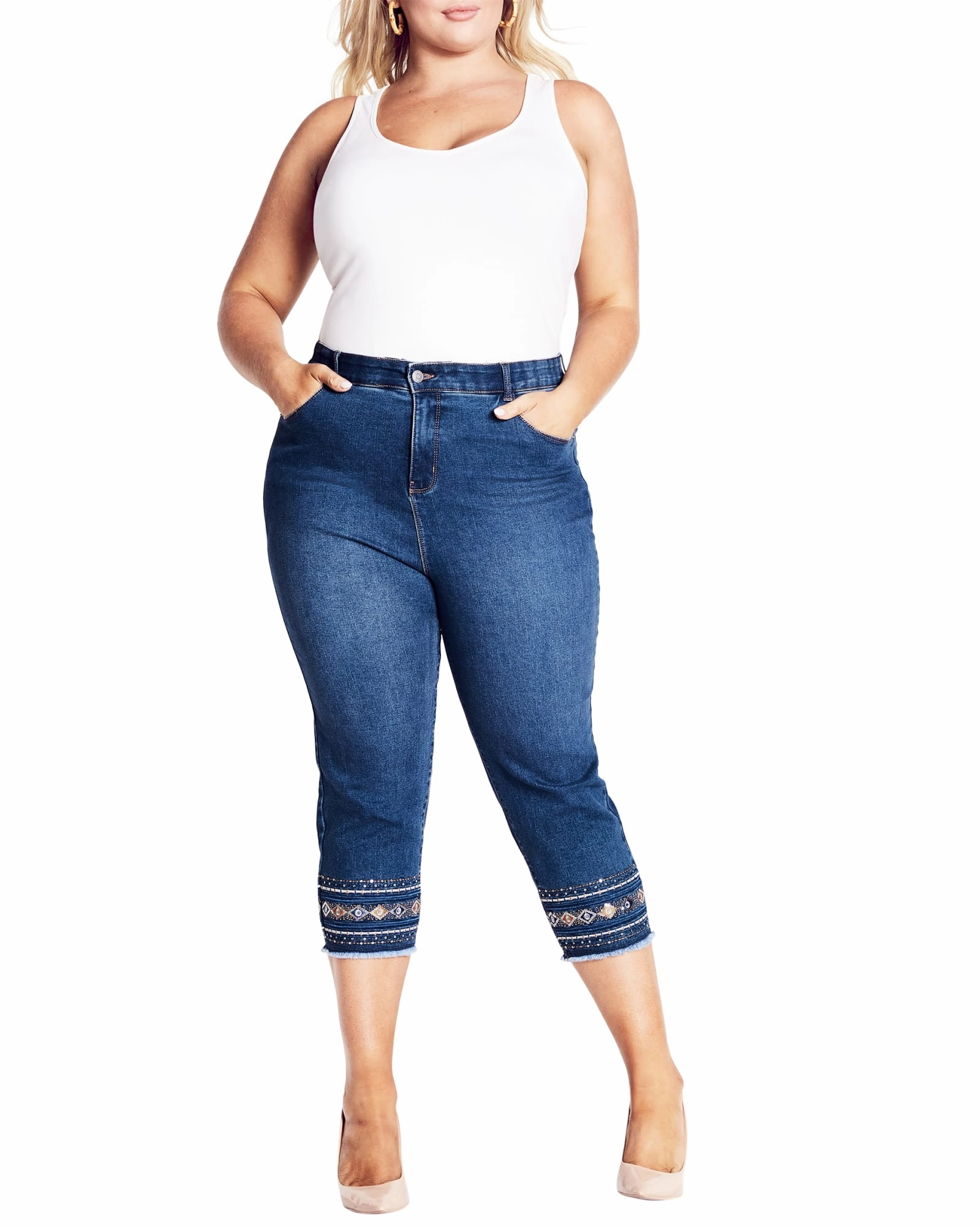 Base Style Slim Holiday Vibes Teen Outfit Lola Detail Jean | Mid Wash