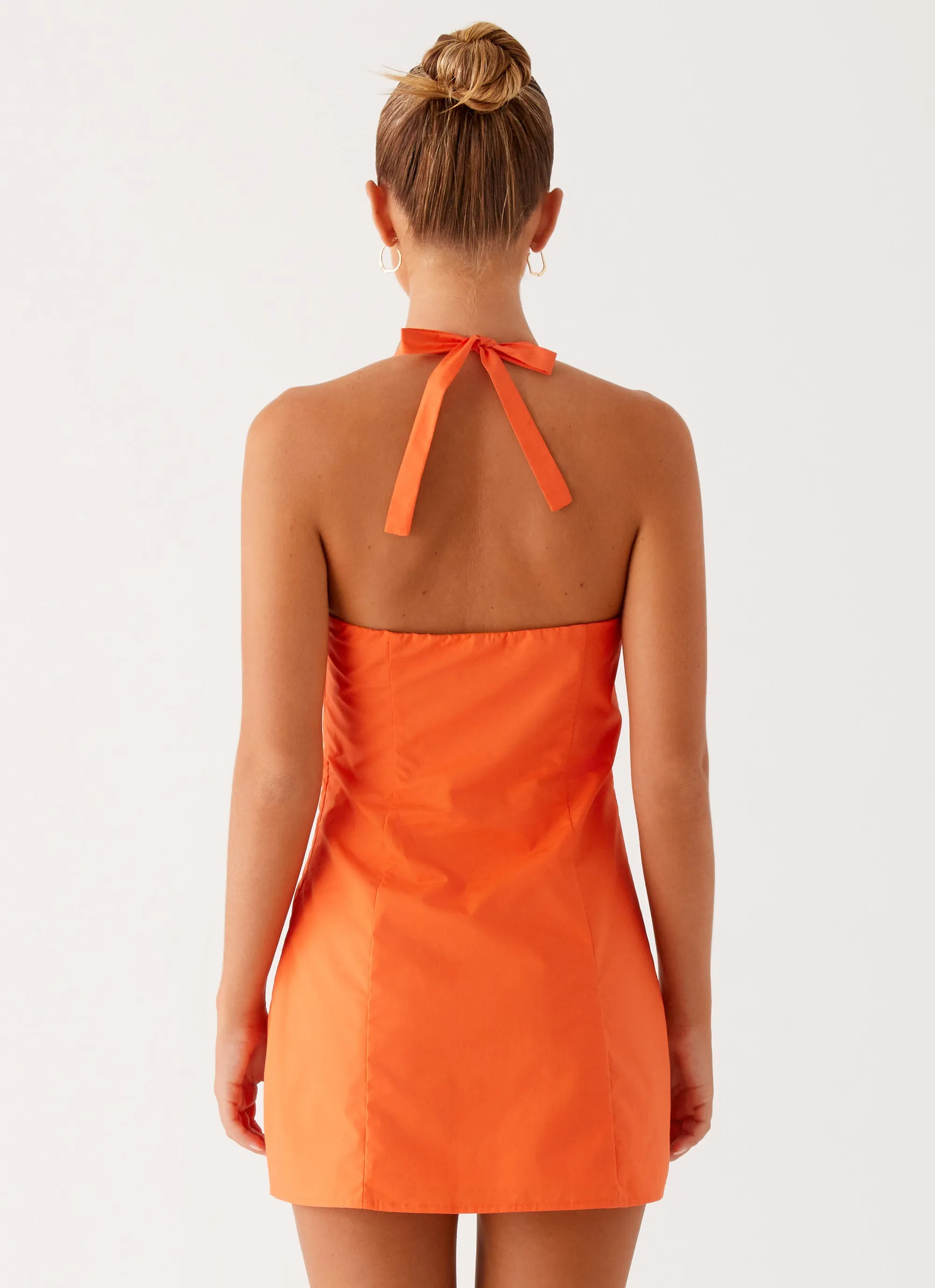 Contessa Halter Mini Dress - Orange City Mood Vacation Vibe