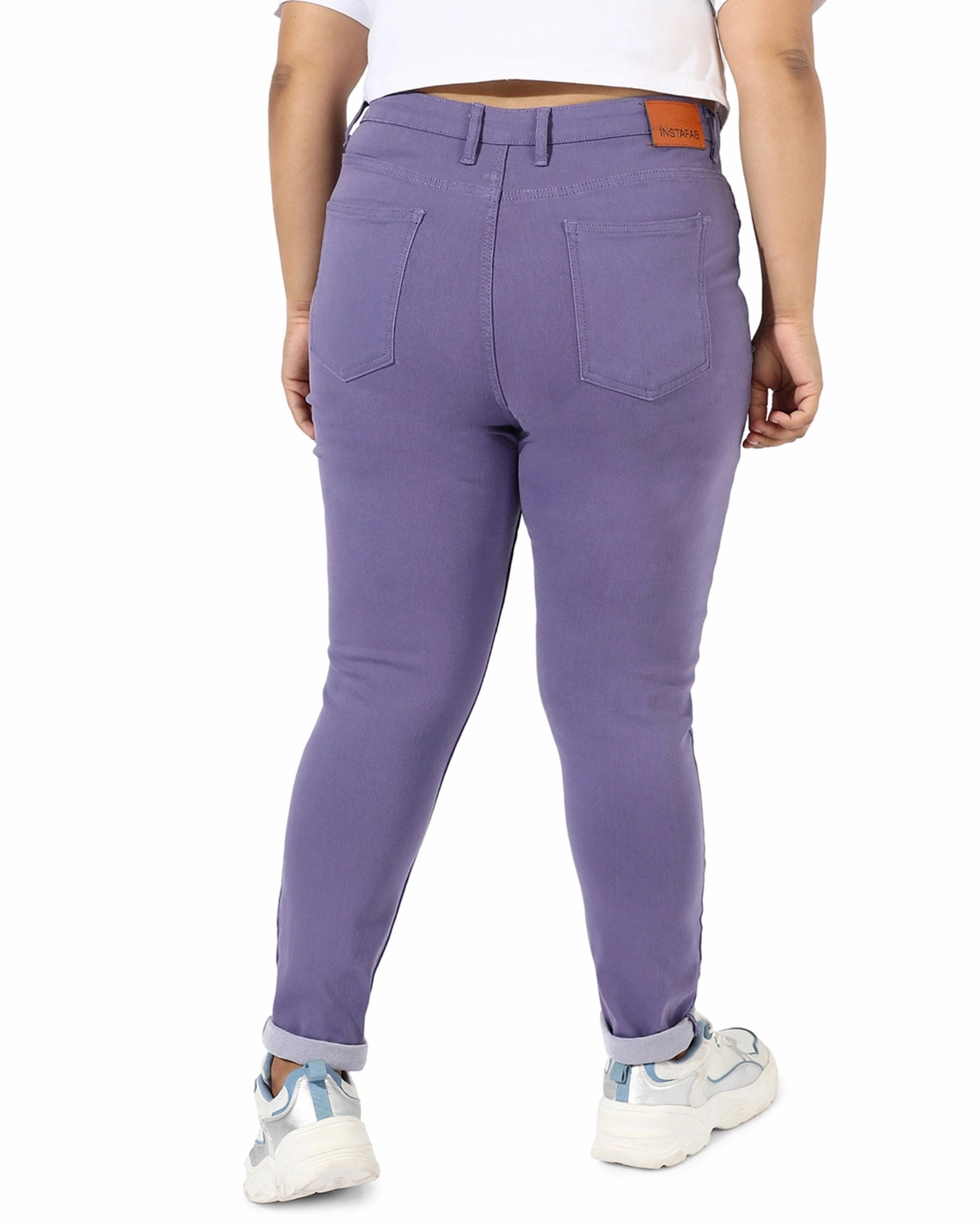 Timeless Look Smart Waistband Lilac Skinny Jeans | Purple