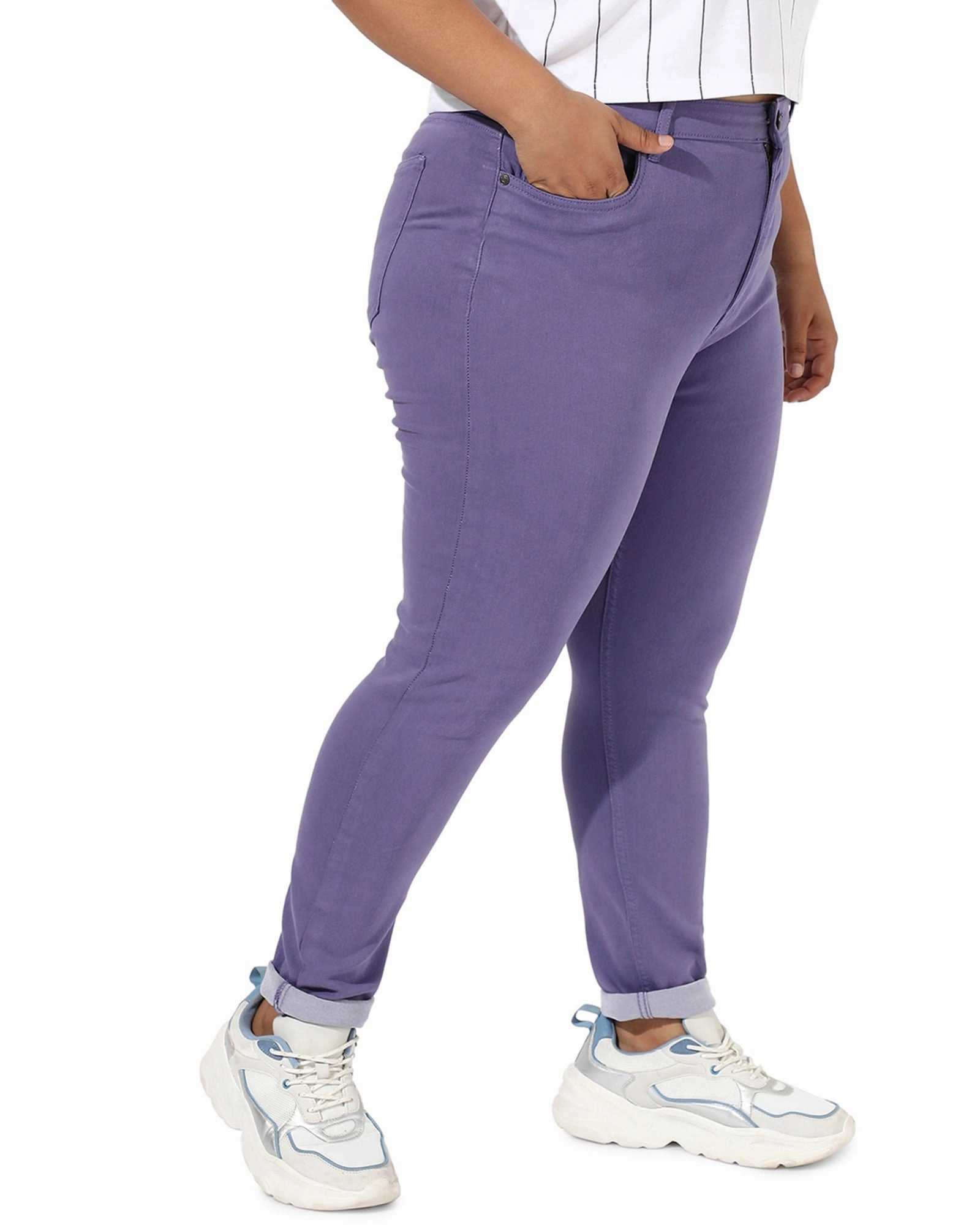 Quality Staple Breathable Feel Lilac Skinny Jeans | Purple