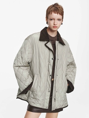 Odor Resistant Fabric Contrast Detail Quilted Down Jacket