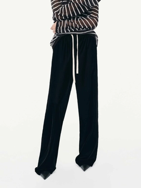 Contrast Drawstring Relaxed Trousers Chic Look Casual Active Wear