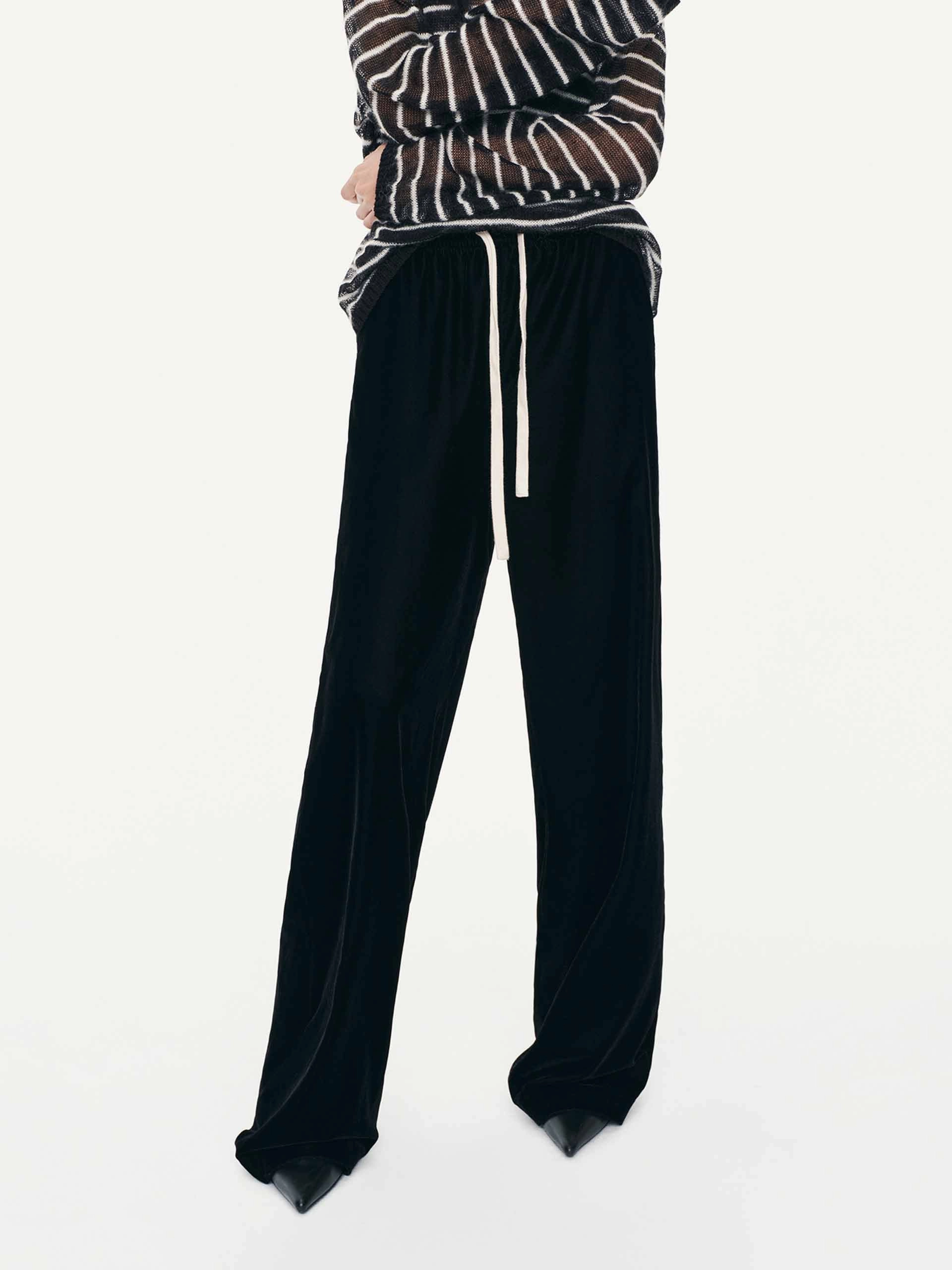 Casual Office Weekend Adventure Contrast Drawstring Relaxed Trousers