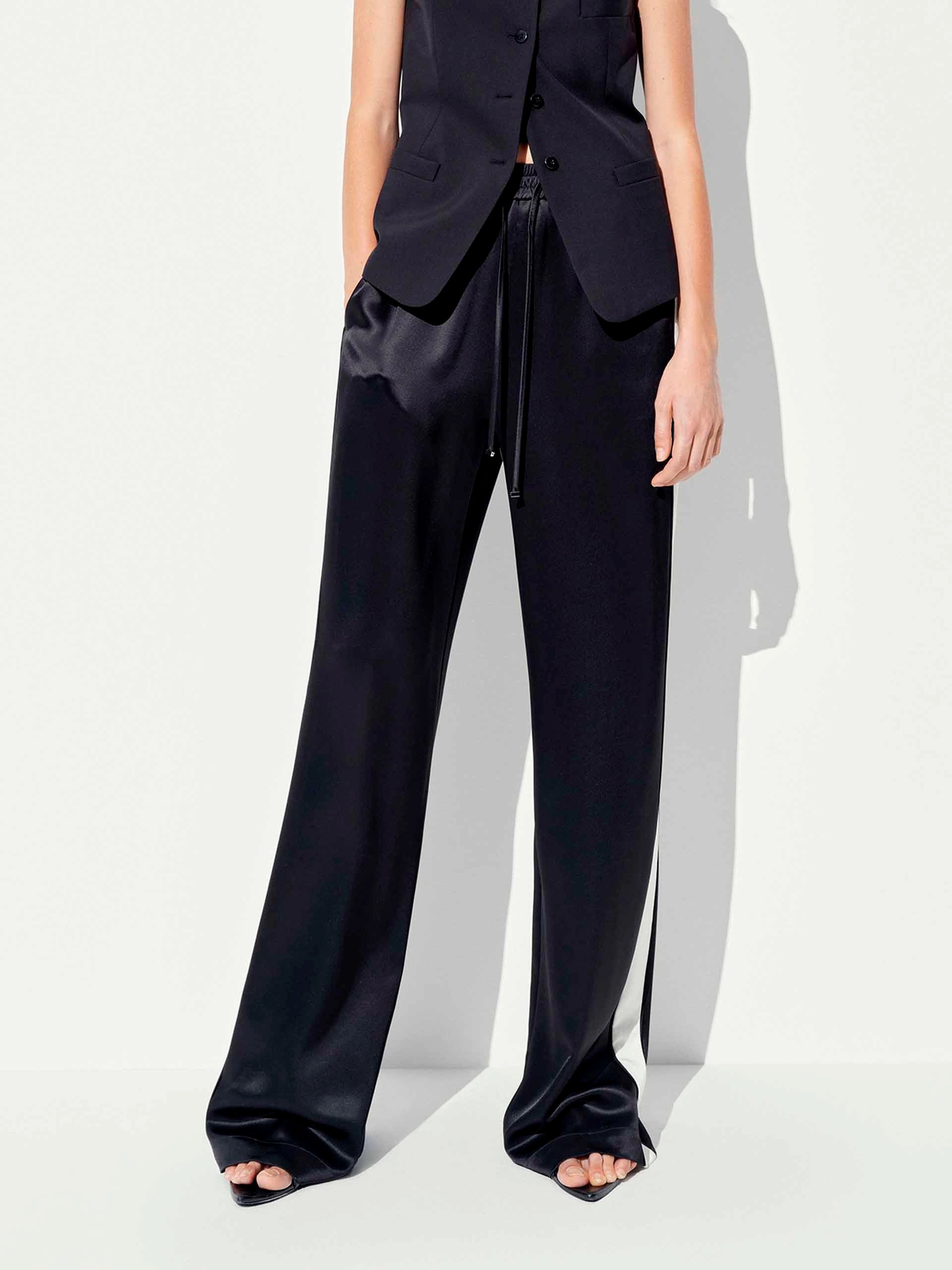 Contrast Drawstring Waist Trousers Timeless Comfort Fit