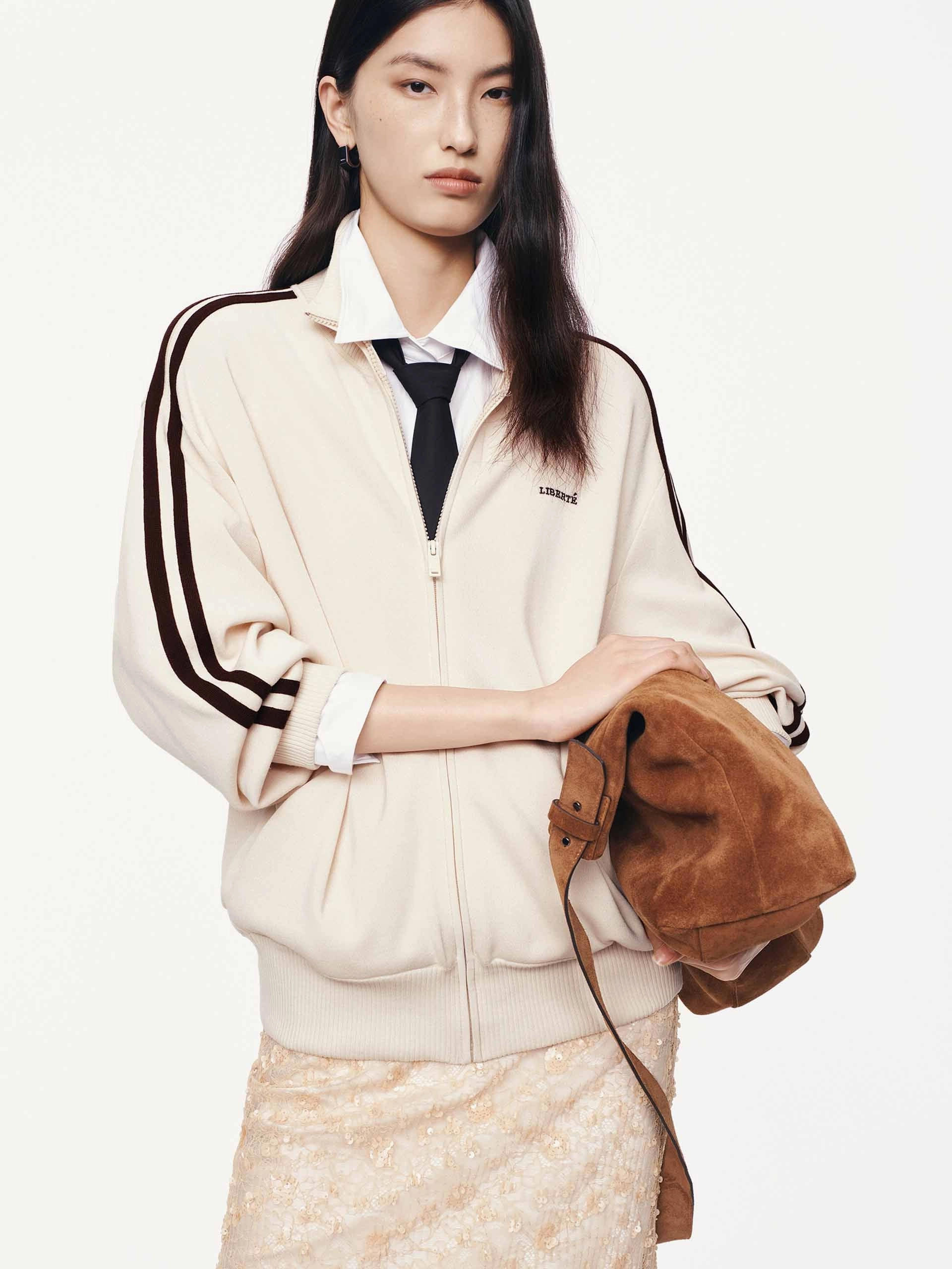 Hypoallergenic Fiber Simple Outfit Contrast Trim Knitted Cardigan