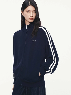 Contrast Trim Knitted Cardigan Just Right Wearable Basic