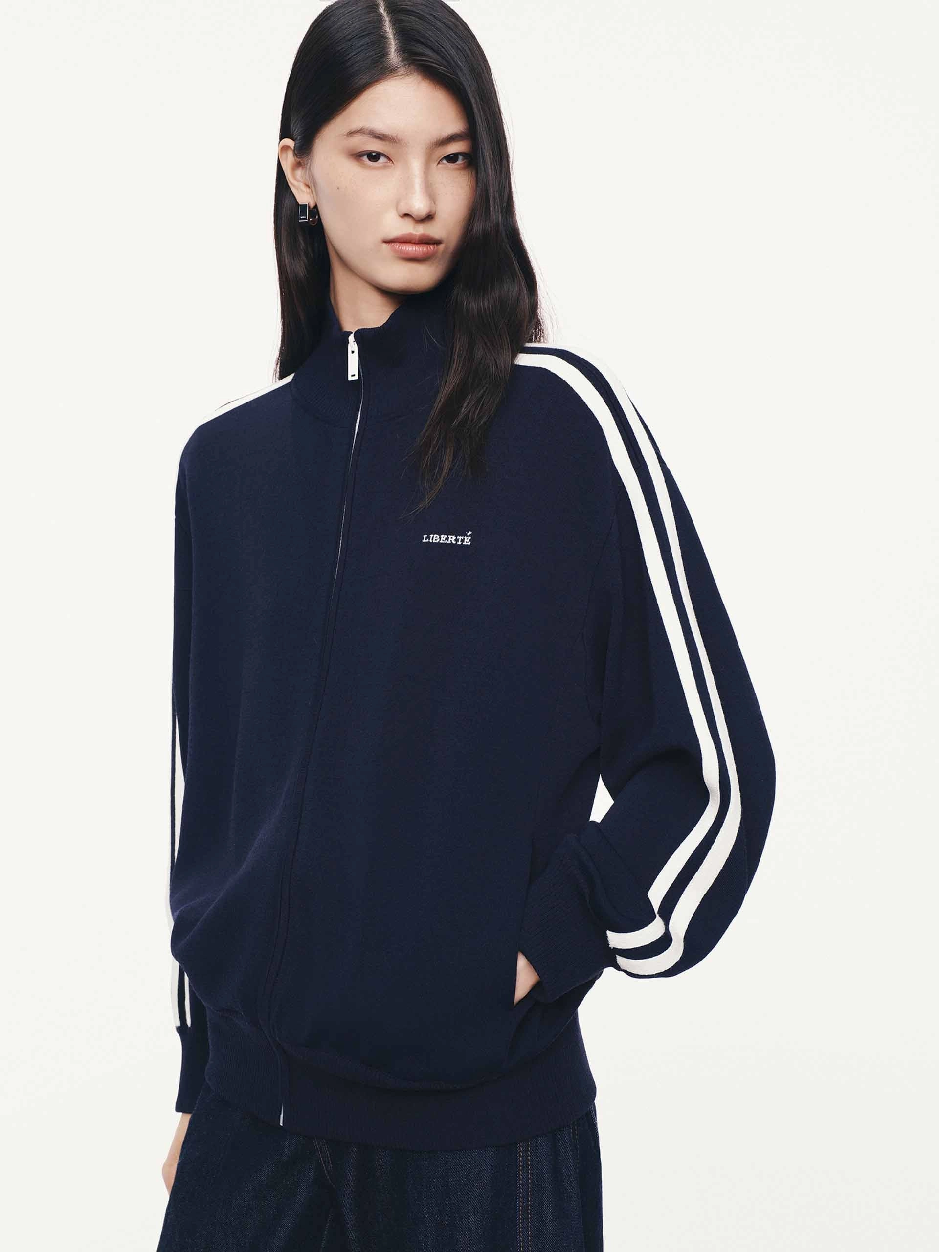 Contrast Trim Knitted Cardigan Simple Form