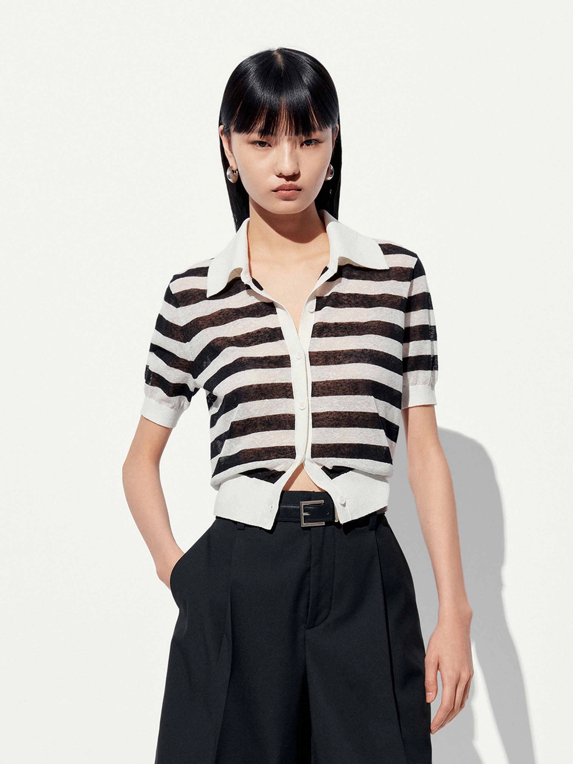 Linen Blend Cropped Cardigan Daily Casual City Trend