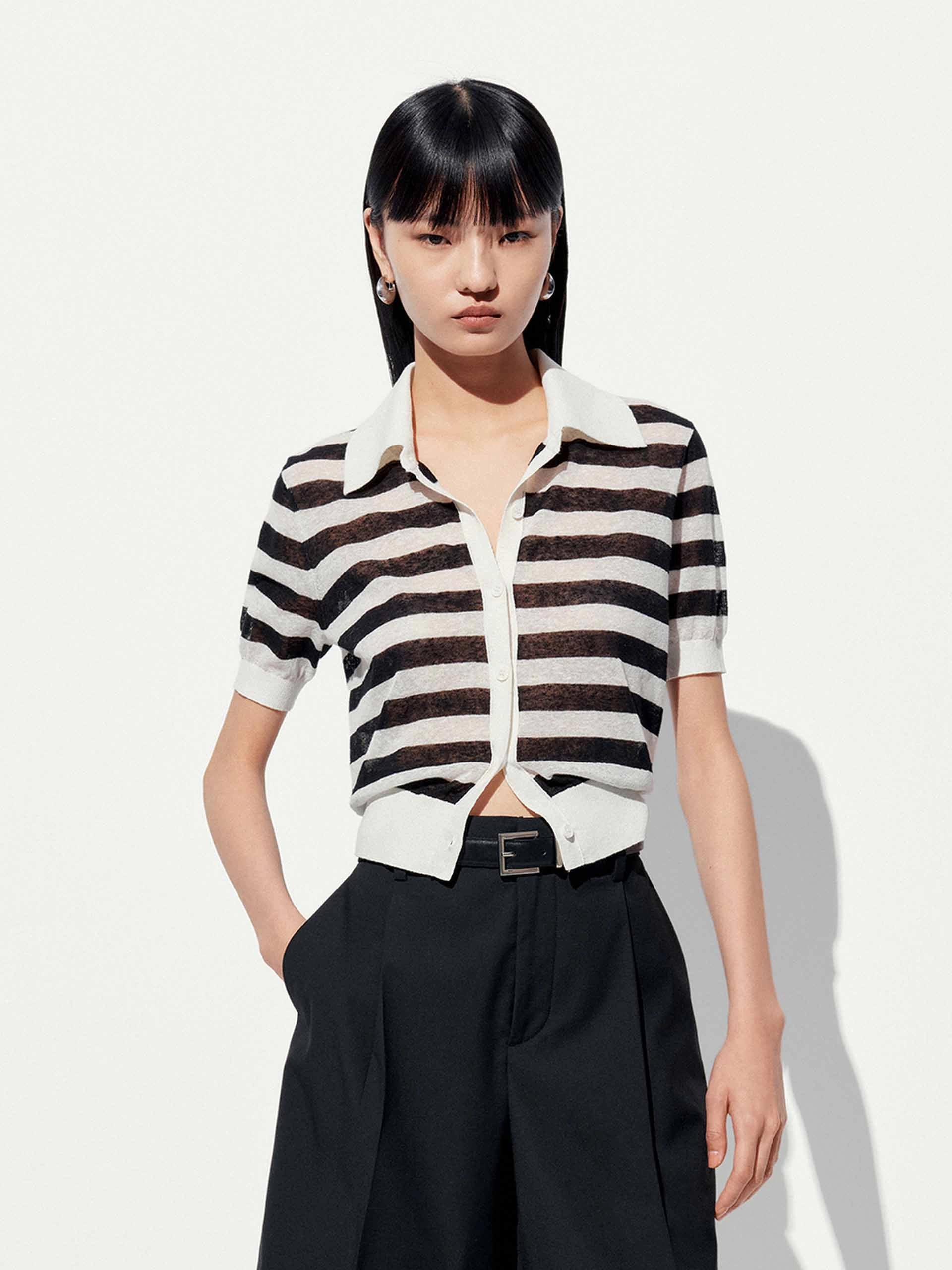 Linen Blend Cropped Cardigan Cold Casual Outfit