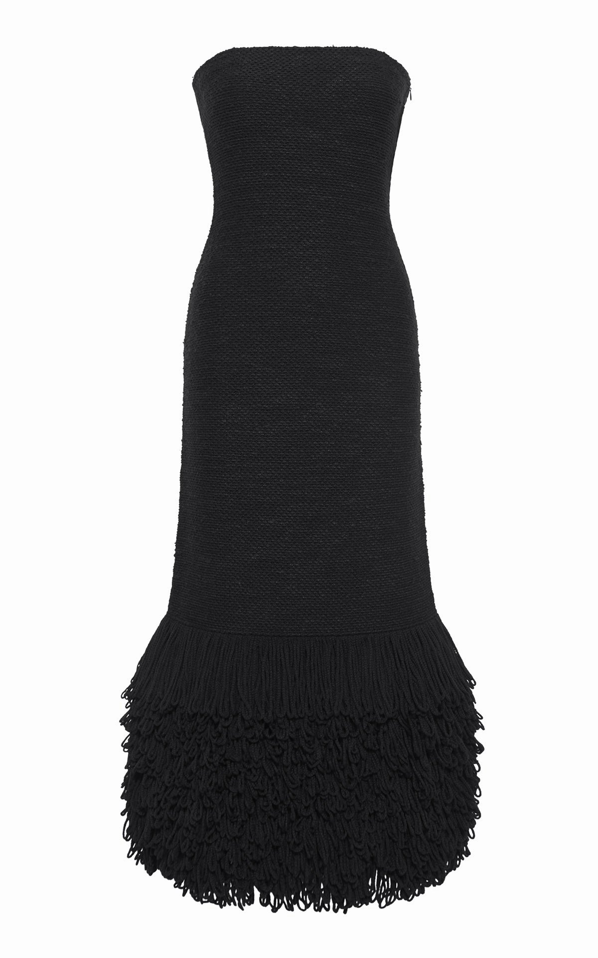 Corus Knit Maxi Dress in Black Cashmere Silk Compressed Stitch