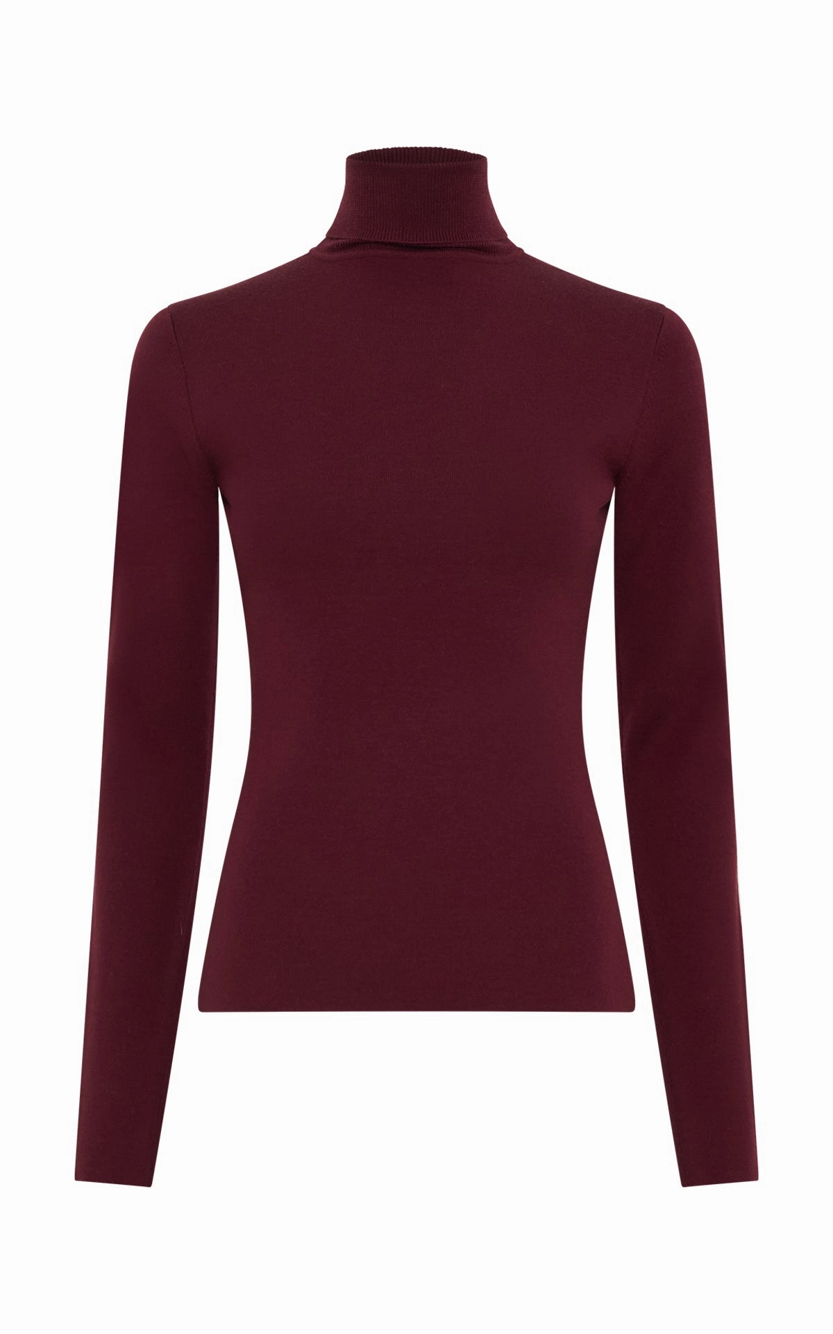 Fresh Look Casual Draping Costa Knit Turtleneck in Bordeaux Cashmere Silk