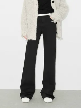 Lifestyle Piece Functional Wear Cotton Blend Black Flared Jeans