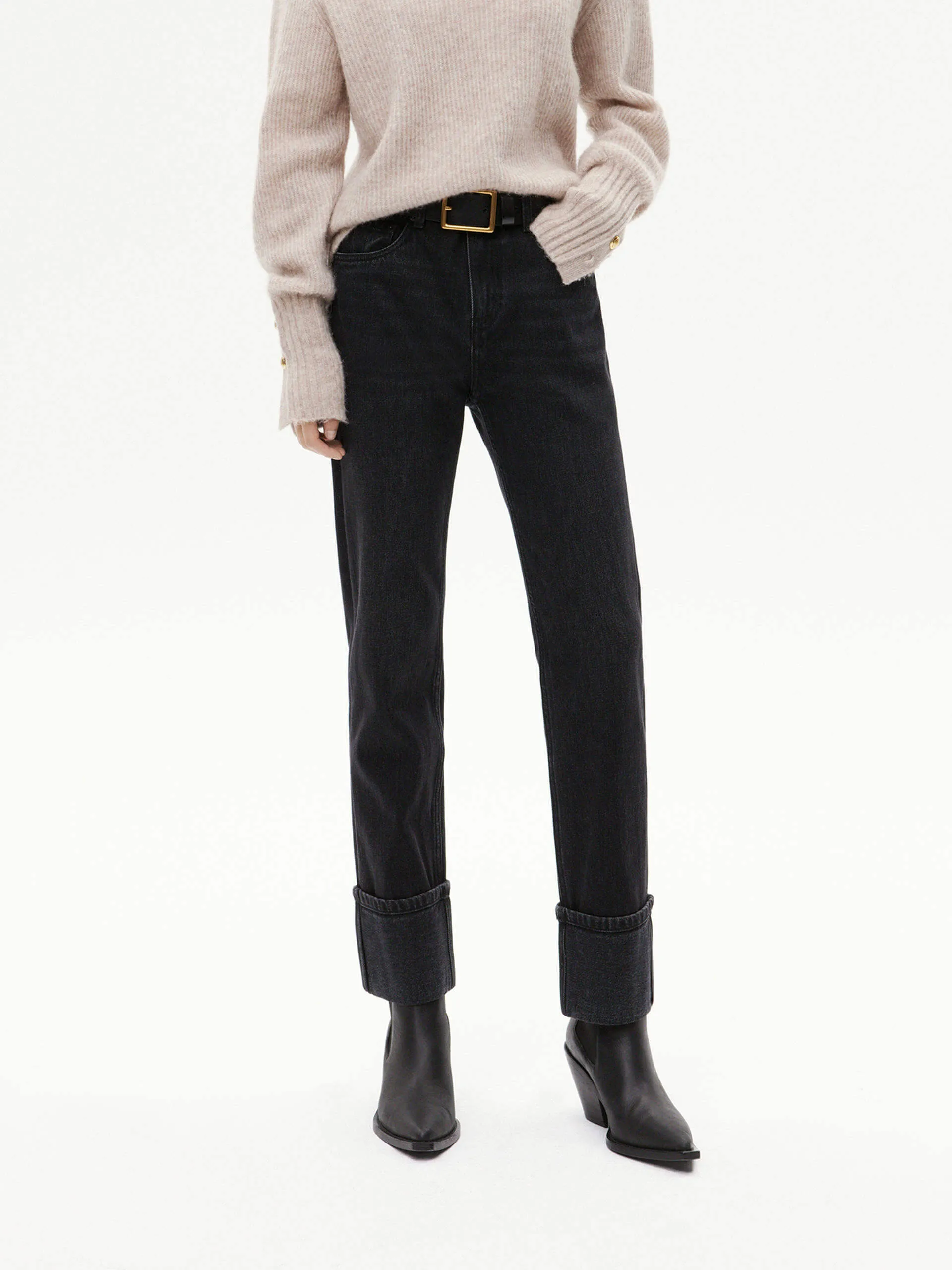 Premium Professional Wear Unisex Wear Cotton Turn Up Ankle Jeans