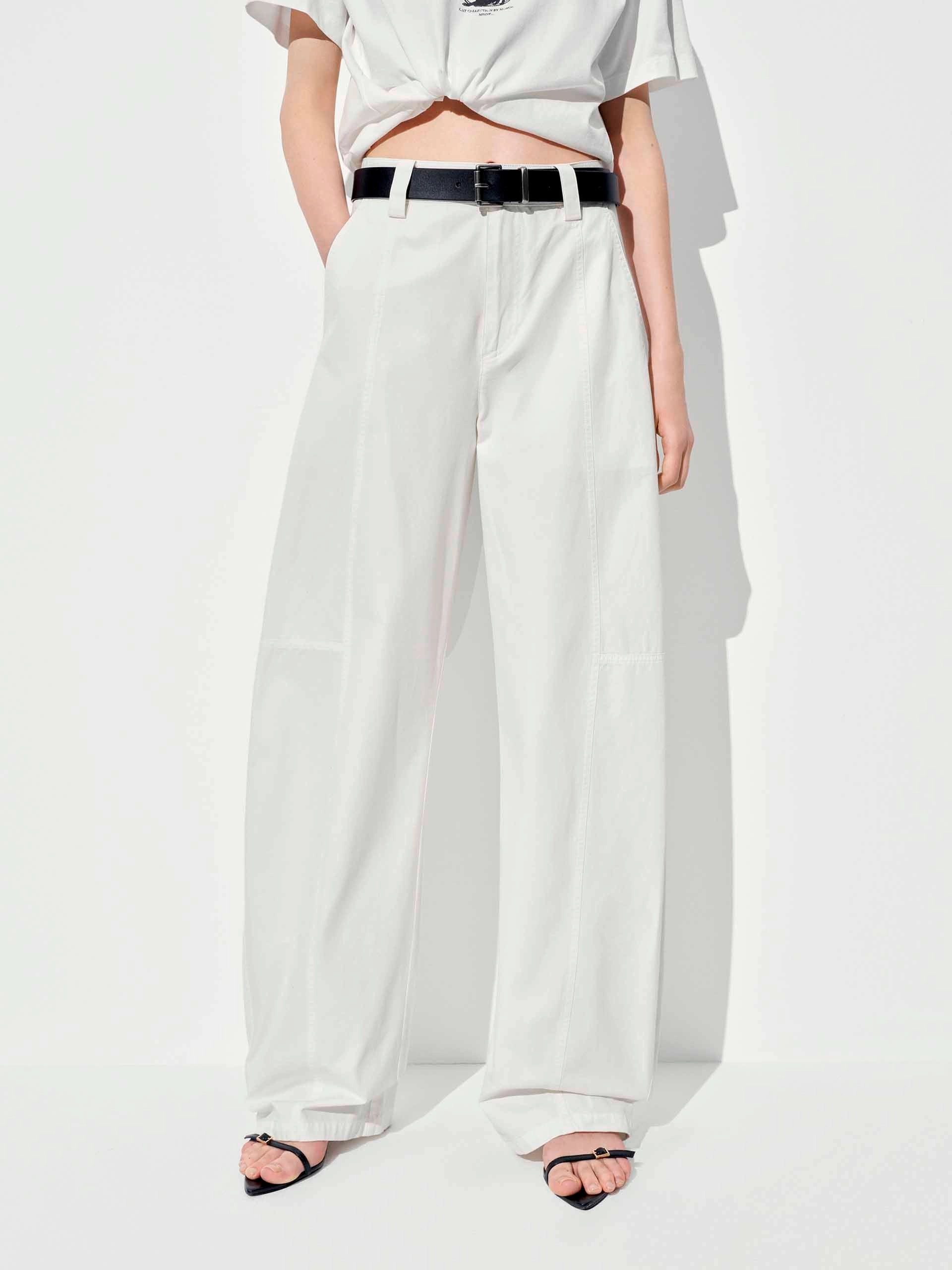 Comfort Layer Wear Casual Edge Cotton Barrel Leg Trousers