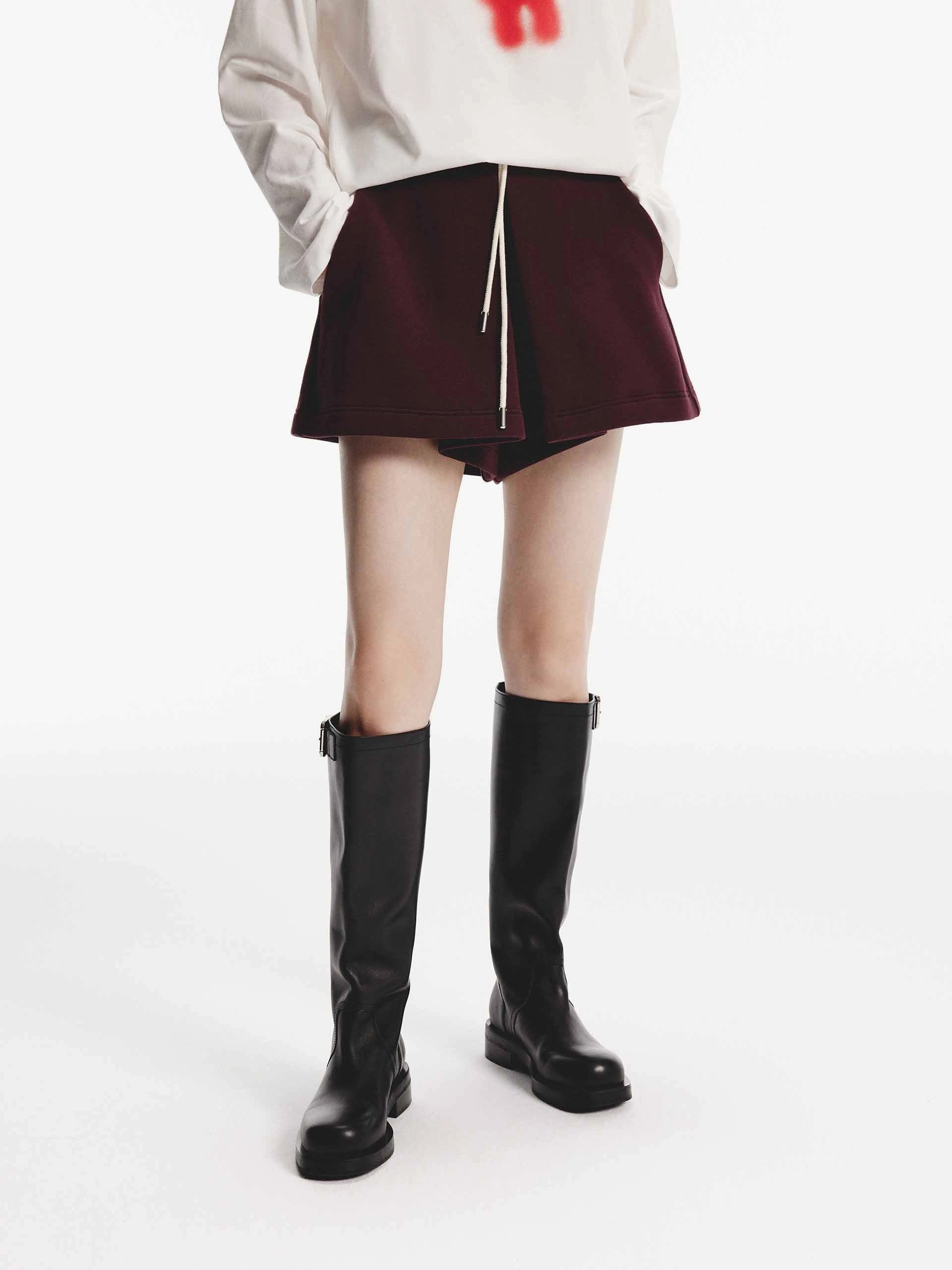 Cotton Blend Drawstring Shorts Stretch Waist Stretch Tech