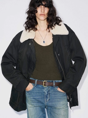 Mold Resistant Coating Cotton Blend Fur Collar Coat