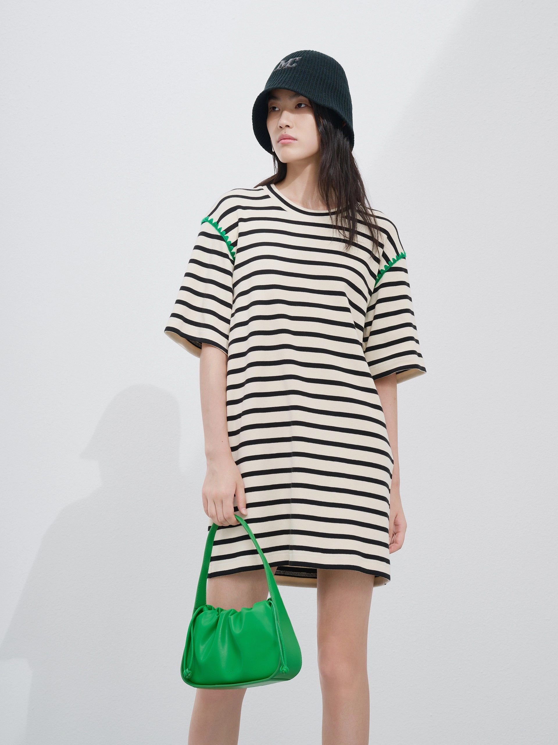 Semi Casual Cotton Striped Dress