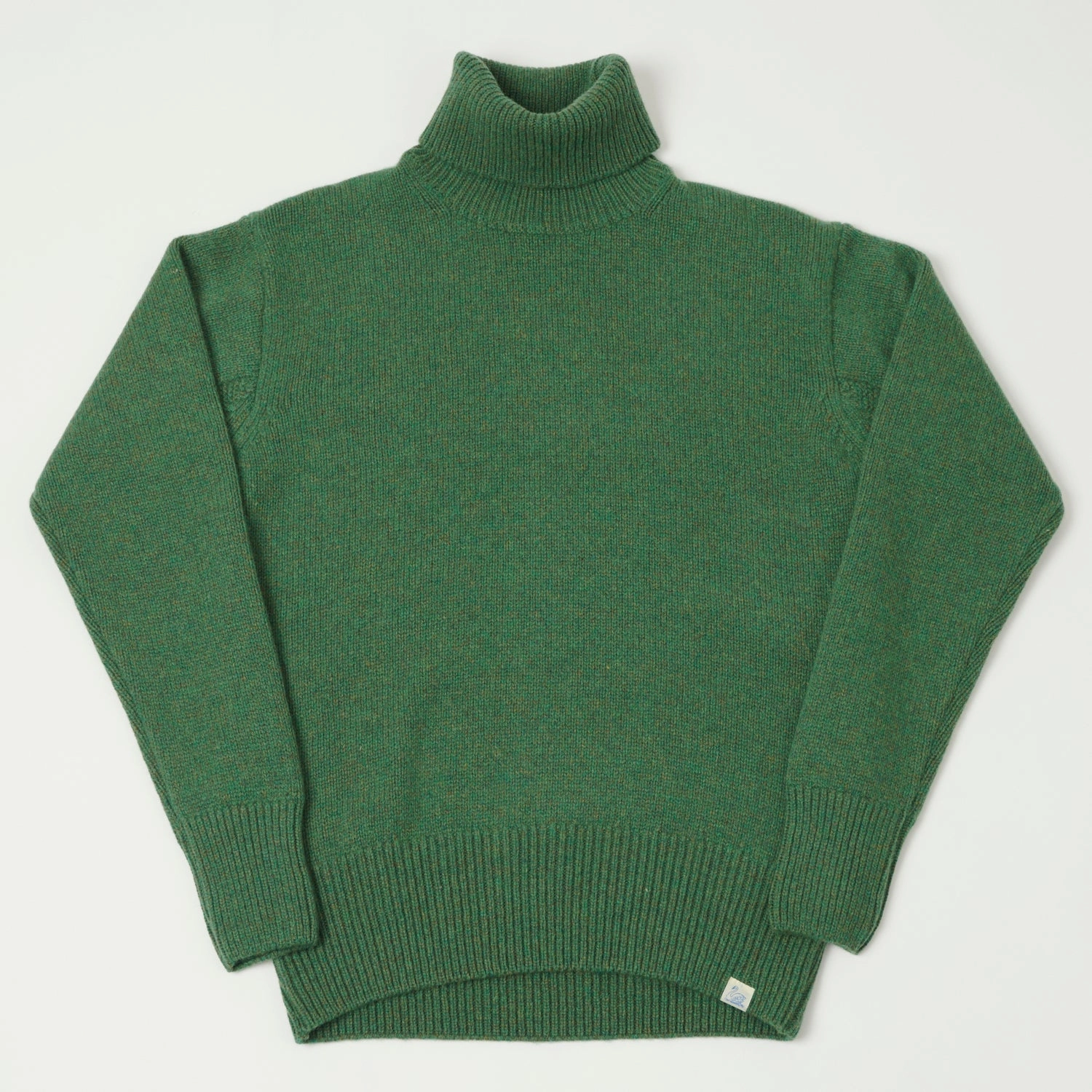 Polo Neckline Merz b. Schwanen 'Good Basics' Wool Cashmere Knit Turtleneck - Moss Green