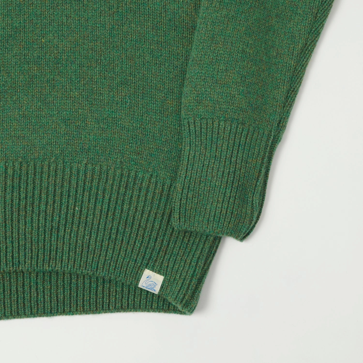Merz b. Schwanen 'Good Basics' Wool Cashmere Knit Turtleneck - Moss Green FadeResistant Dye Compression Fit Technology