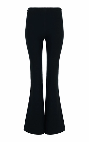 Ayala Flare Cropped Knit Pant in Black Merino Wool Cashmere Polished Feel Wrinkle Resistant