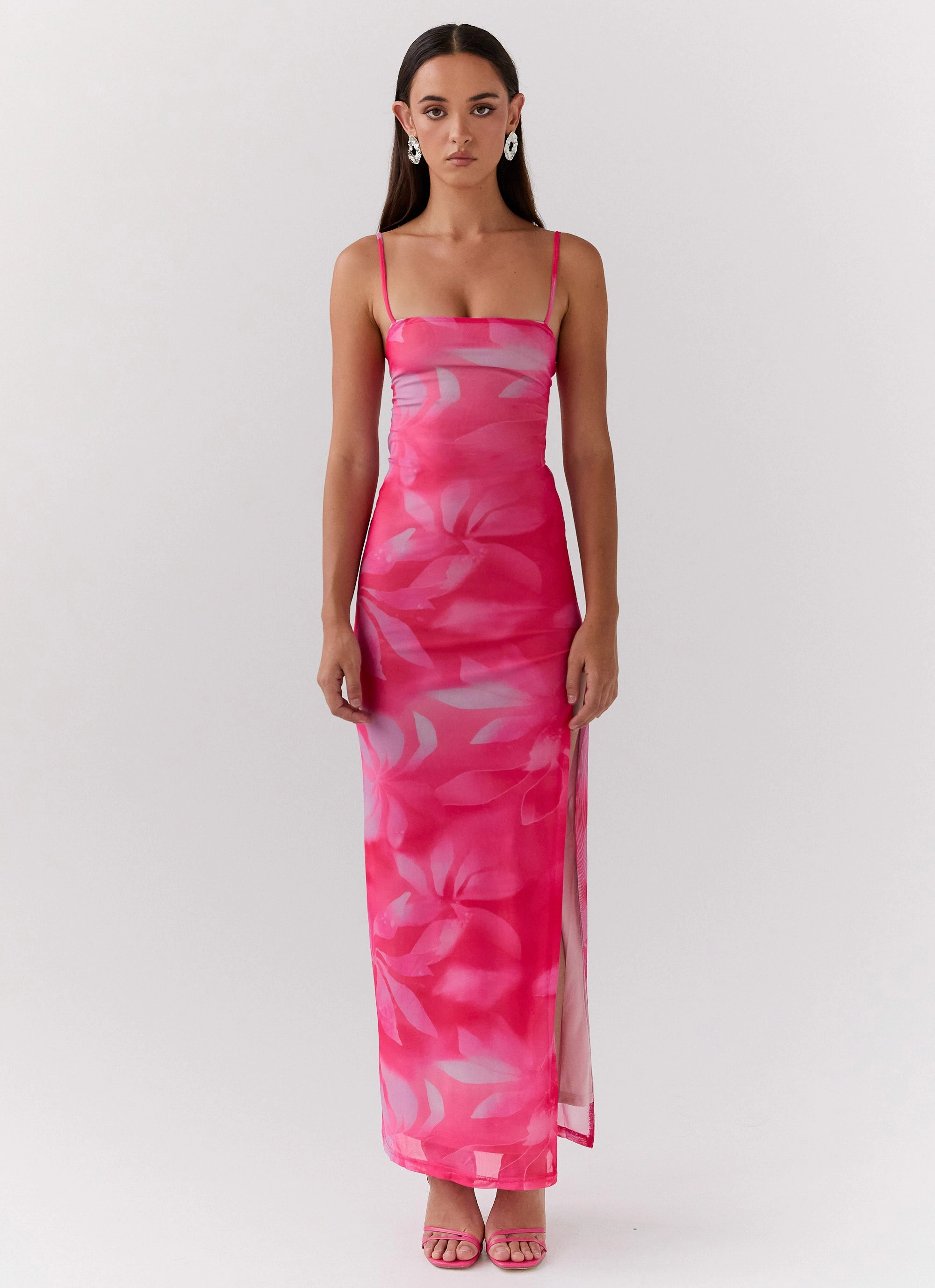 Life In Pink Maxi Dress - Abstract Bloom Everyday Comfort Refined Aesthetic