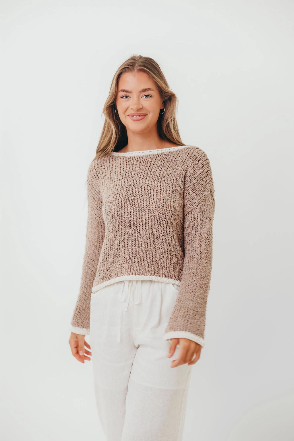 Knitwear Essential Dreamscape Sweater in Mocha Ivory