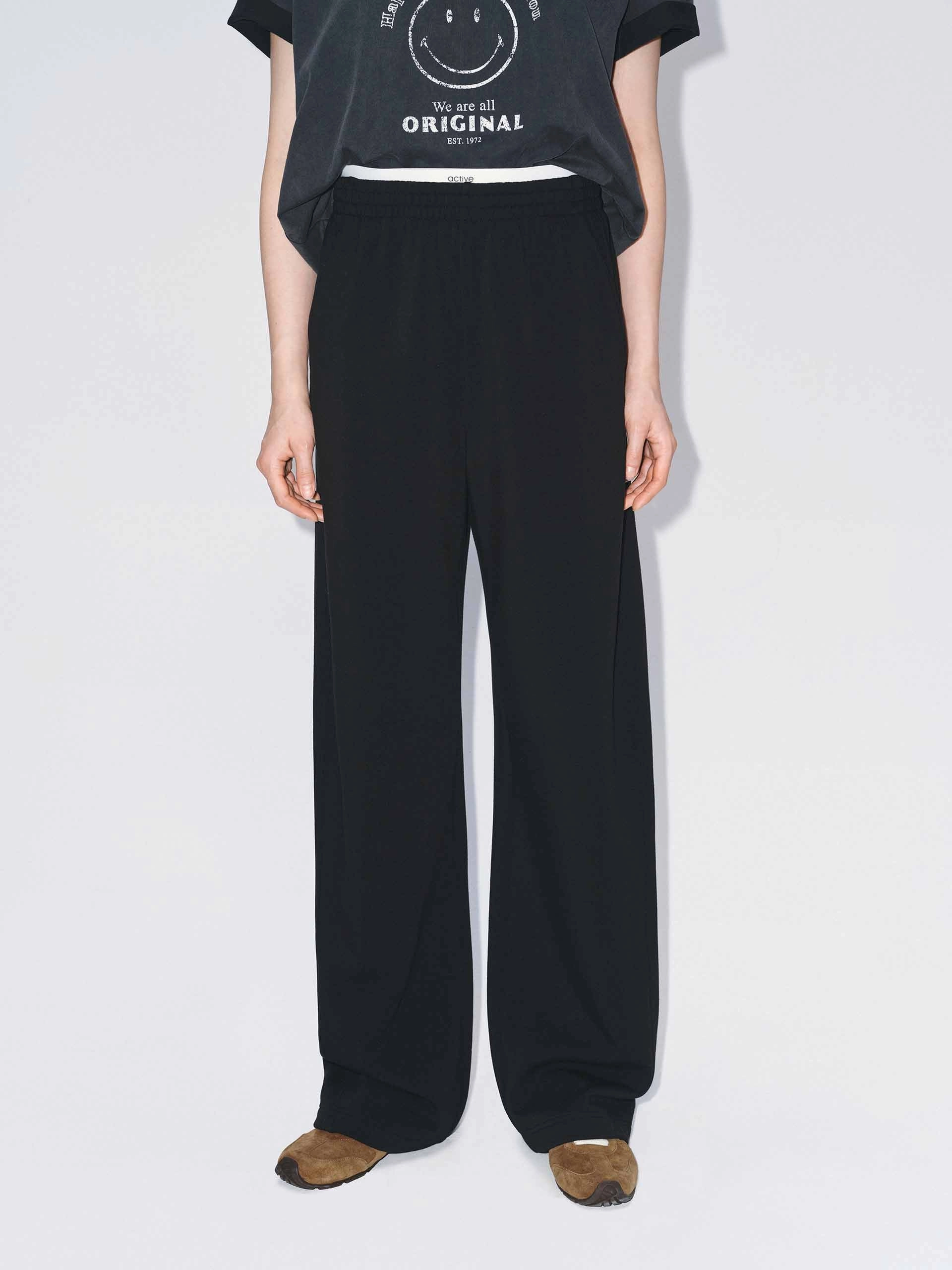 Soft Texture Reflective details Layered Waistband Barrel Pants