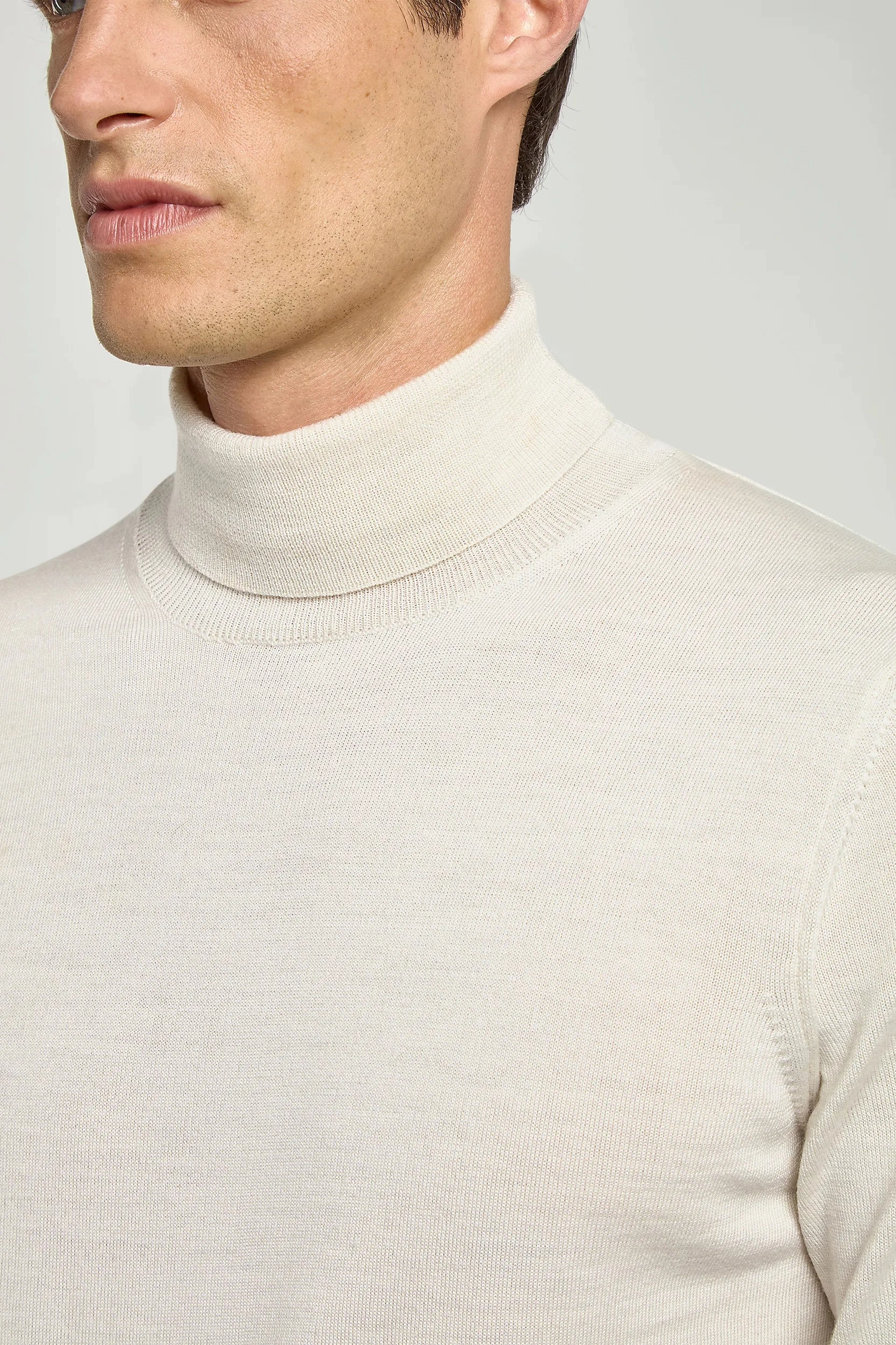 Cream Merino Turtleneck ?C Made in Italy Autumn Fashion