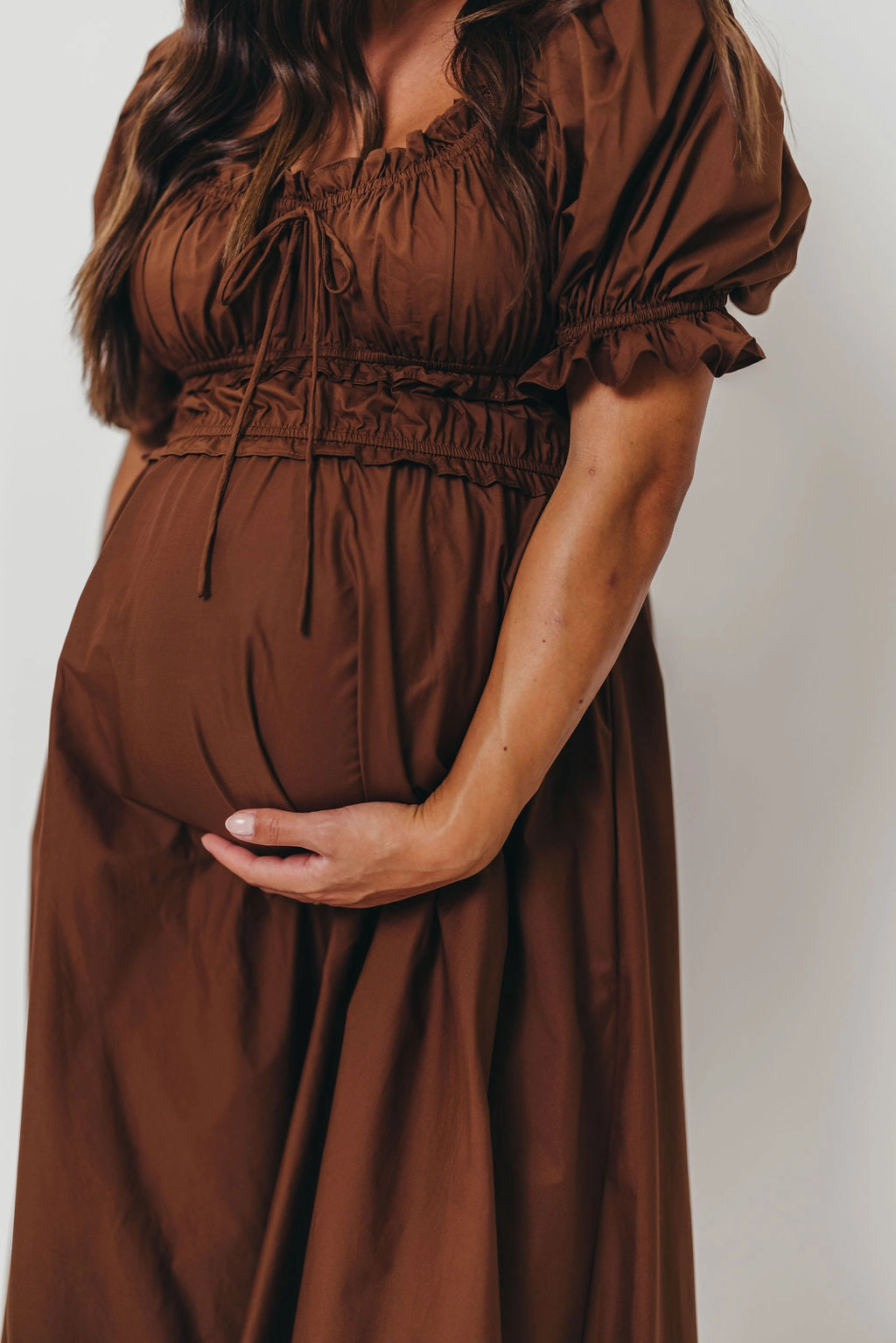 Daily Movement Sunset Look Sydnee Cotton Maxi Dress in Chocolate Brown - Bump Friendly - Restocking in Nov