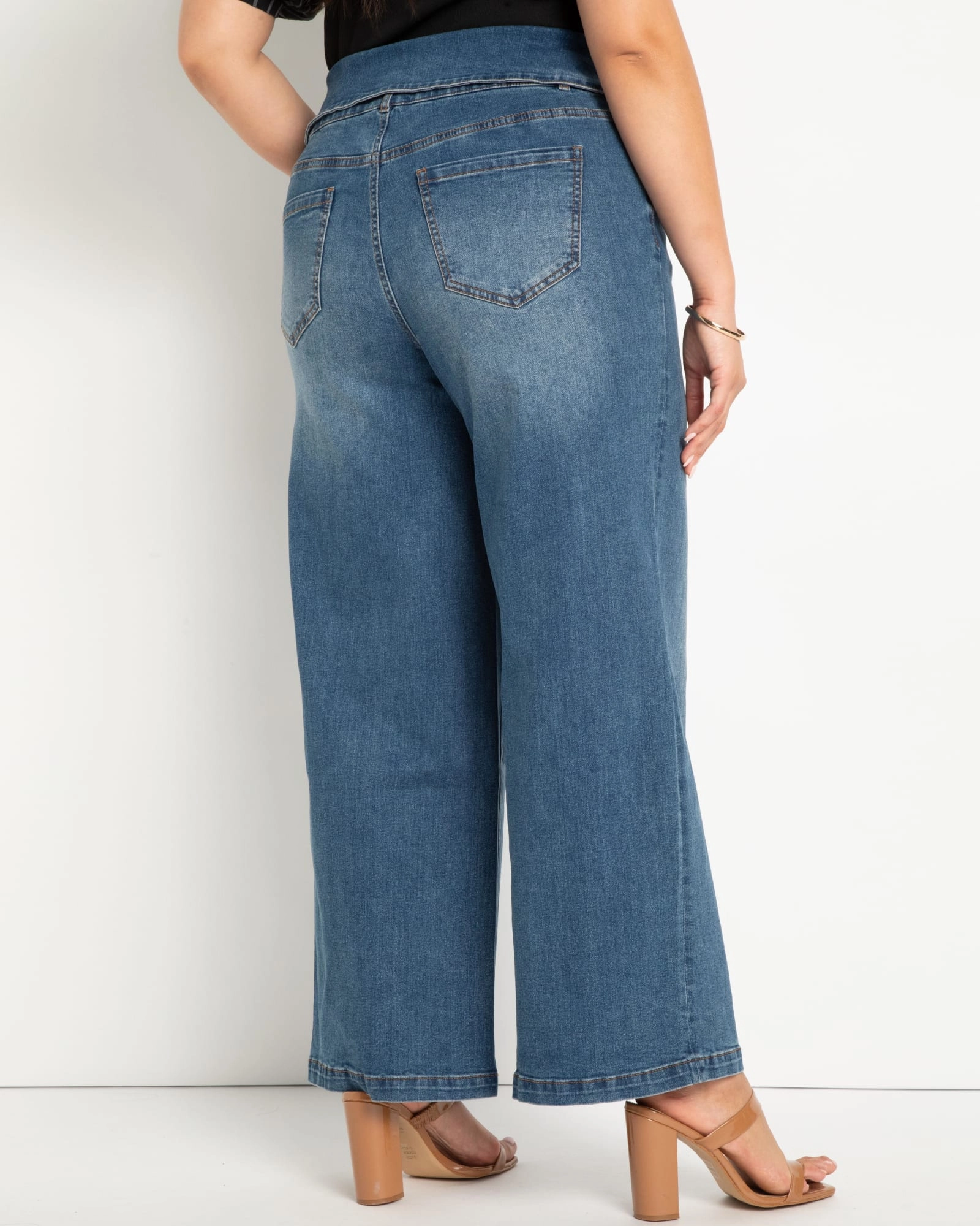 Color Lock Technology Myra Foldover Waistband Jean | Dark Medium Wash