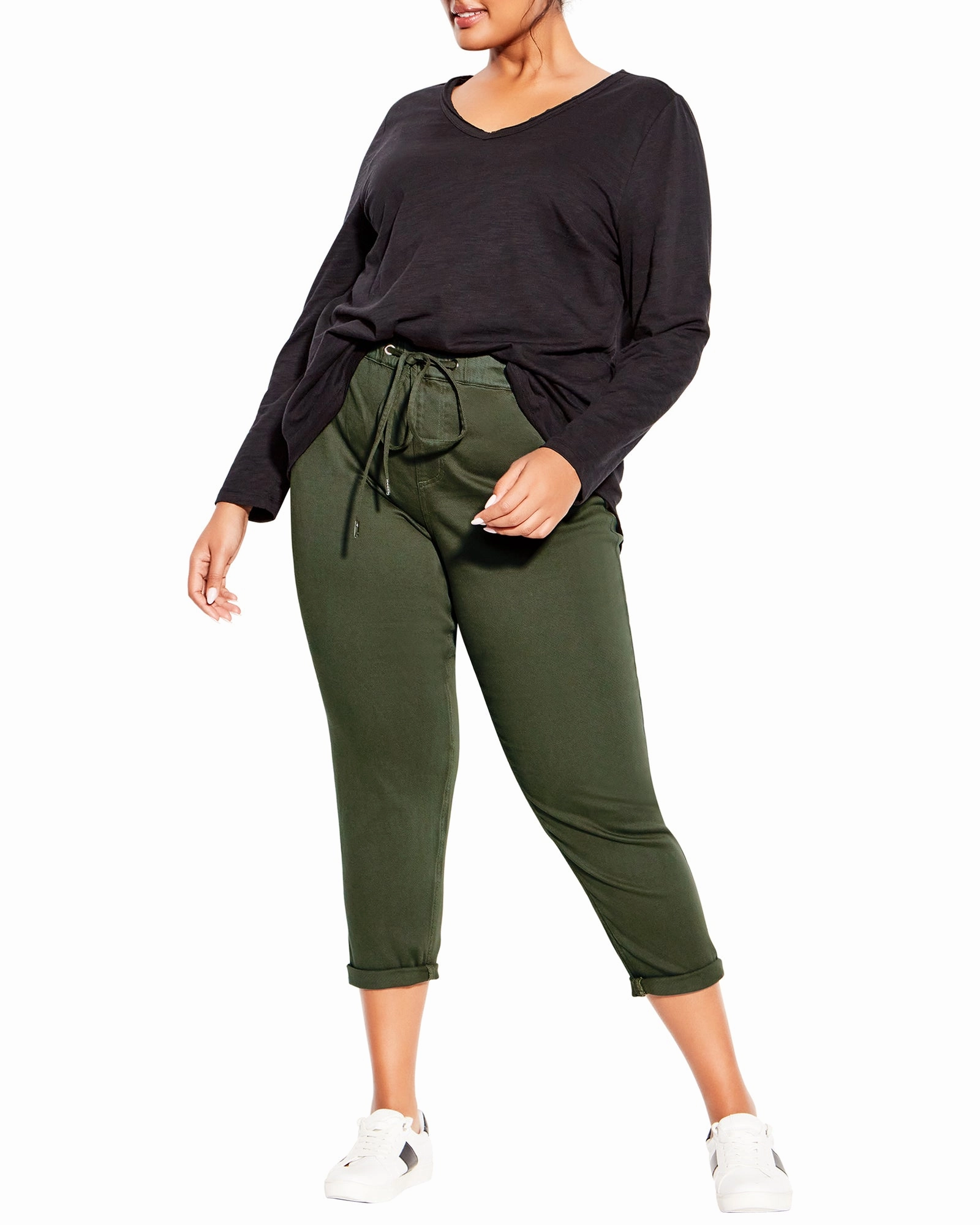 Smart Casual Modern Rainy Day Cora Stretch Denim Jogger | Olive Green