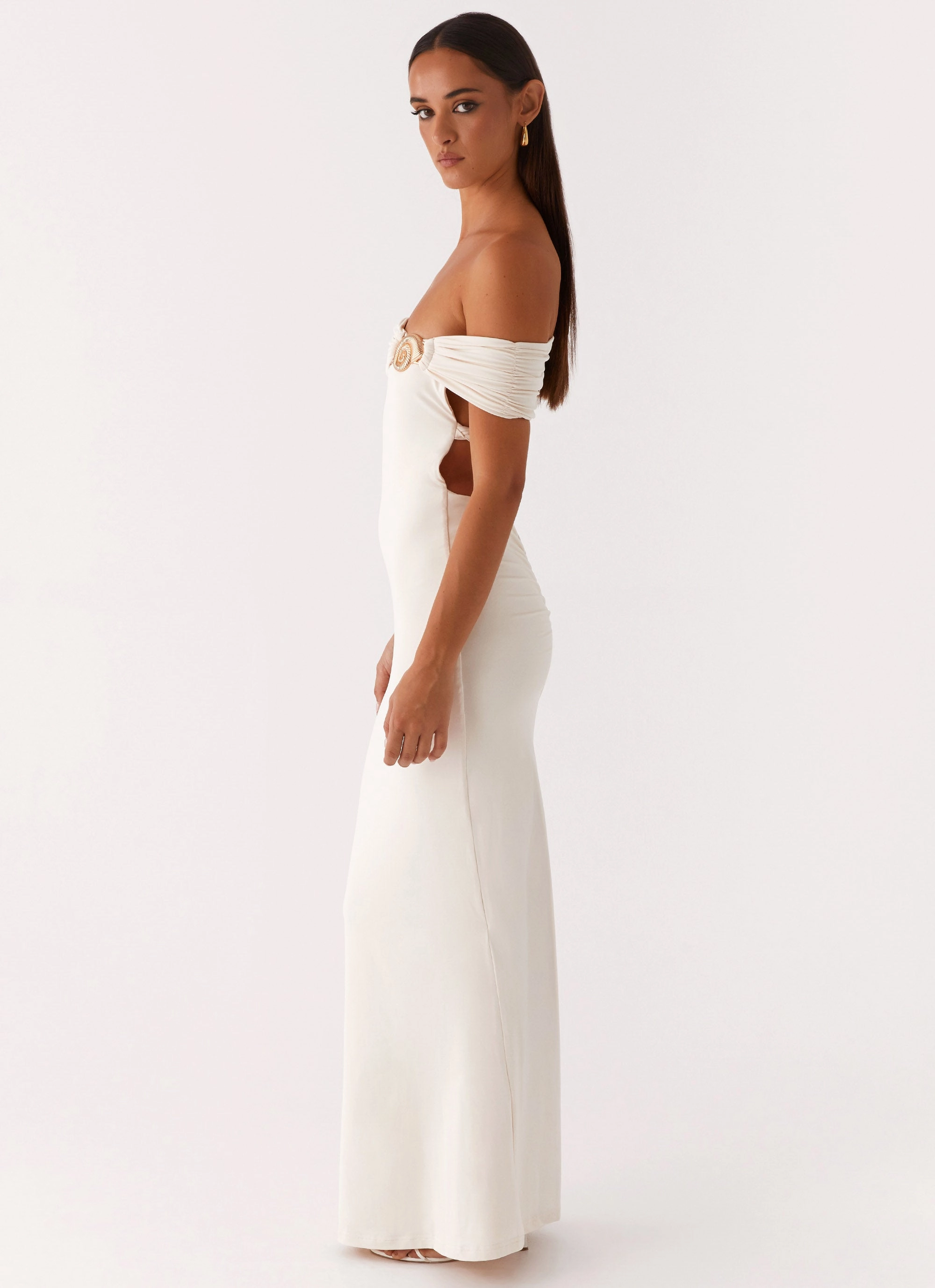 Illusion Maxi Dress - Ivory Bow Soft