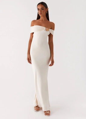 Illusion Maxi Dress - Ivory Sleek Outline Balanced Fit