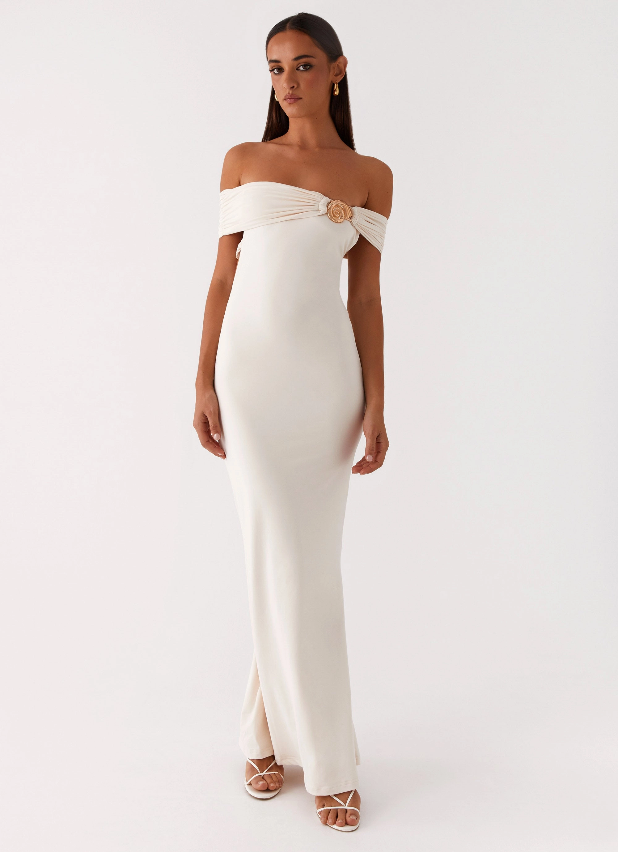Illusion Maxi Dress - Ivory Sleek Outline Balanced Fit