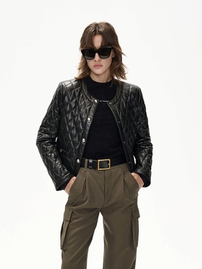 Cropped Leather Puffer Jacket Affordable Fashion