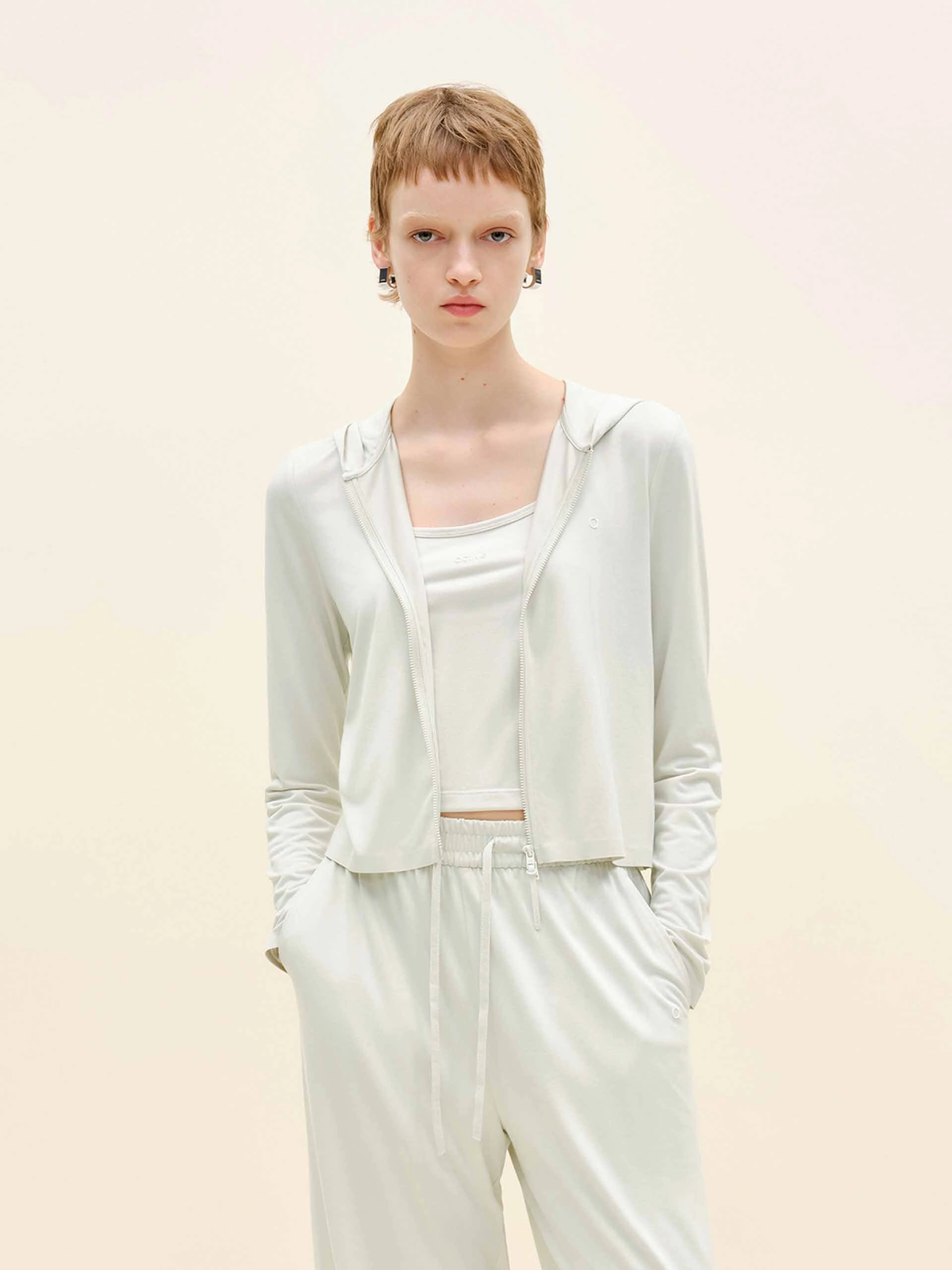 Cropped Long Sleeves Coat Minimal Daily Fit ReversibleStyle