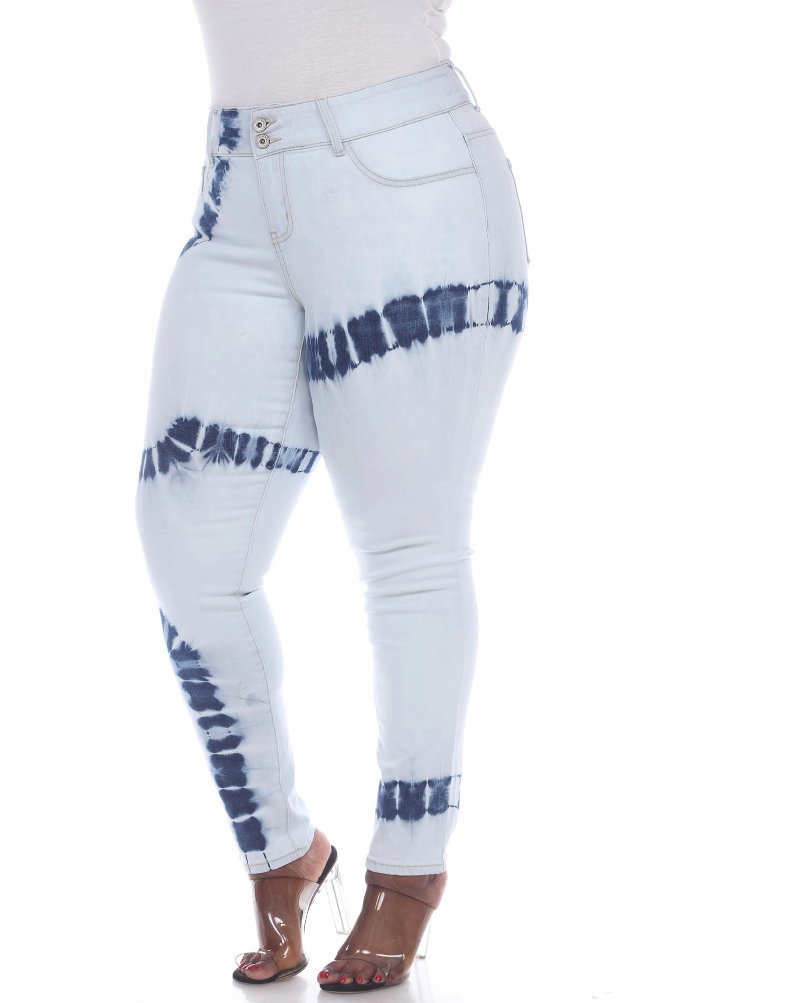 Weekend Warrior Smooth Tie Dye Light Blue Denim | White