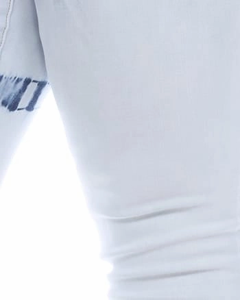 Always Appropriate comfortable length Tie Dye Light Blue Denim | White