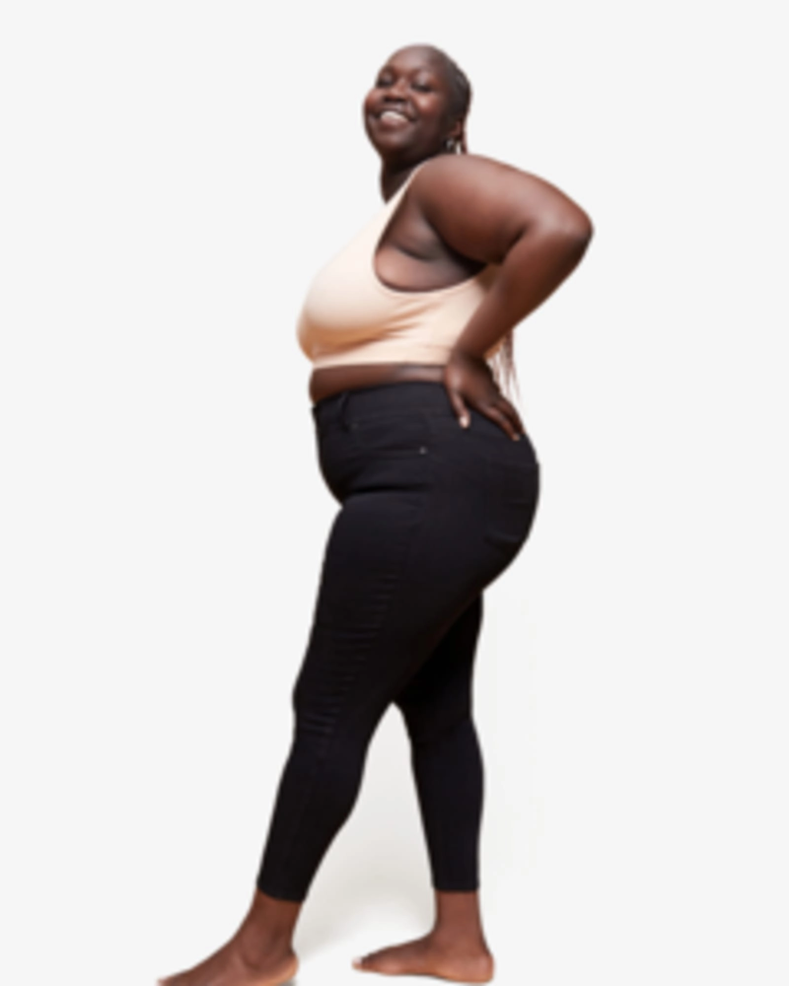 Krista Double Button Ankle Jean | Black Resilient material Relaxed Design Style