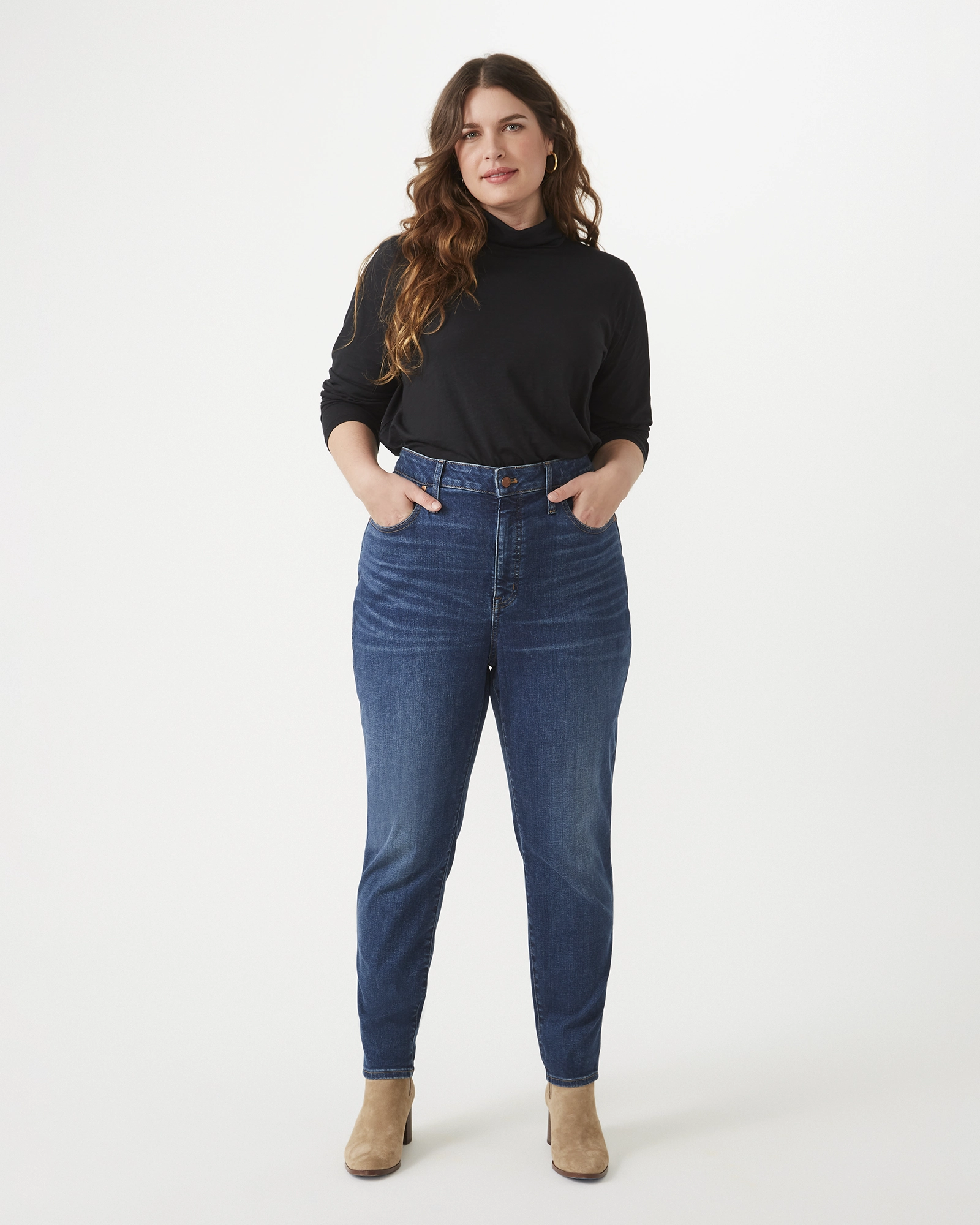 Family Style Parent Style Smart Casual Curvy High-Rise Skinny Jeans | Medium Wash
