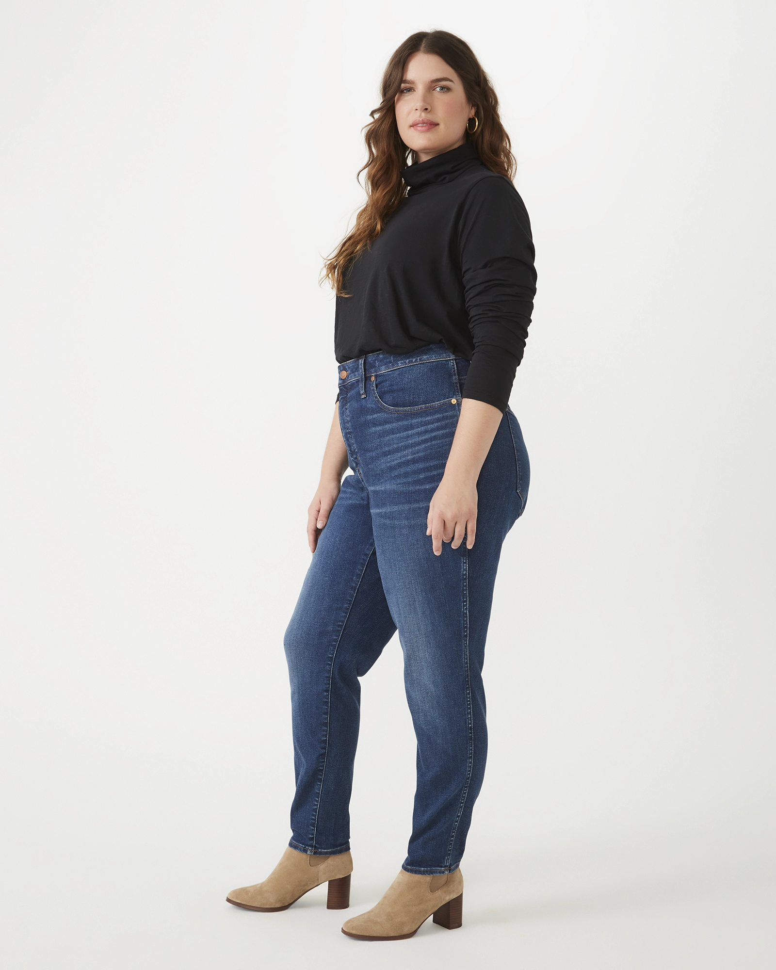 Curvy High-Rise Skinny Jeans | Medium Wash Trendy Sunny Vibes Contemporary Vibe