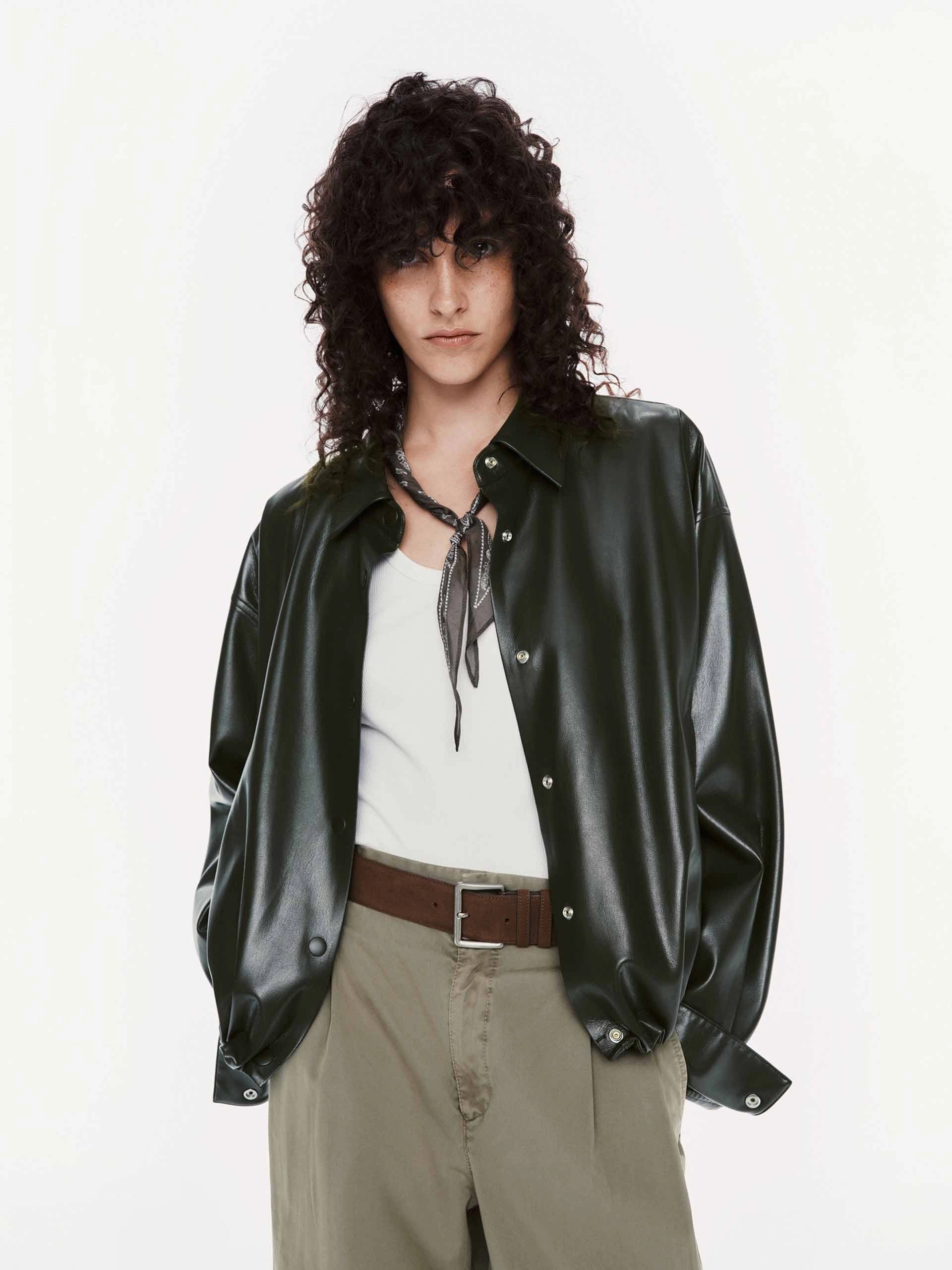 PU Leather Cropped Jacket tag