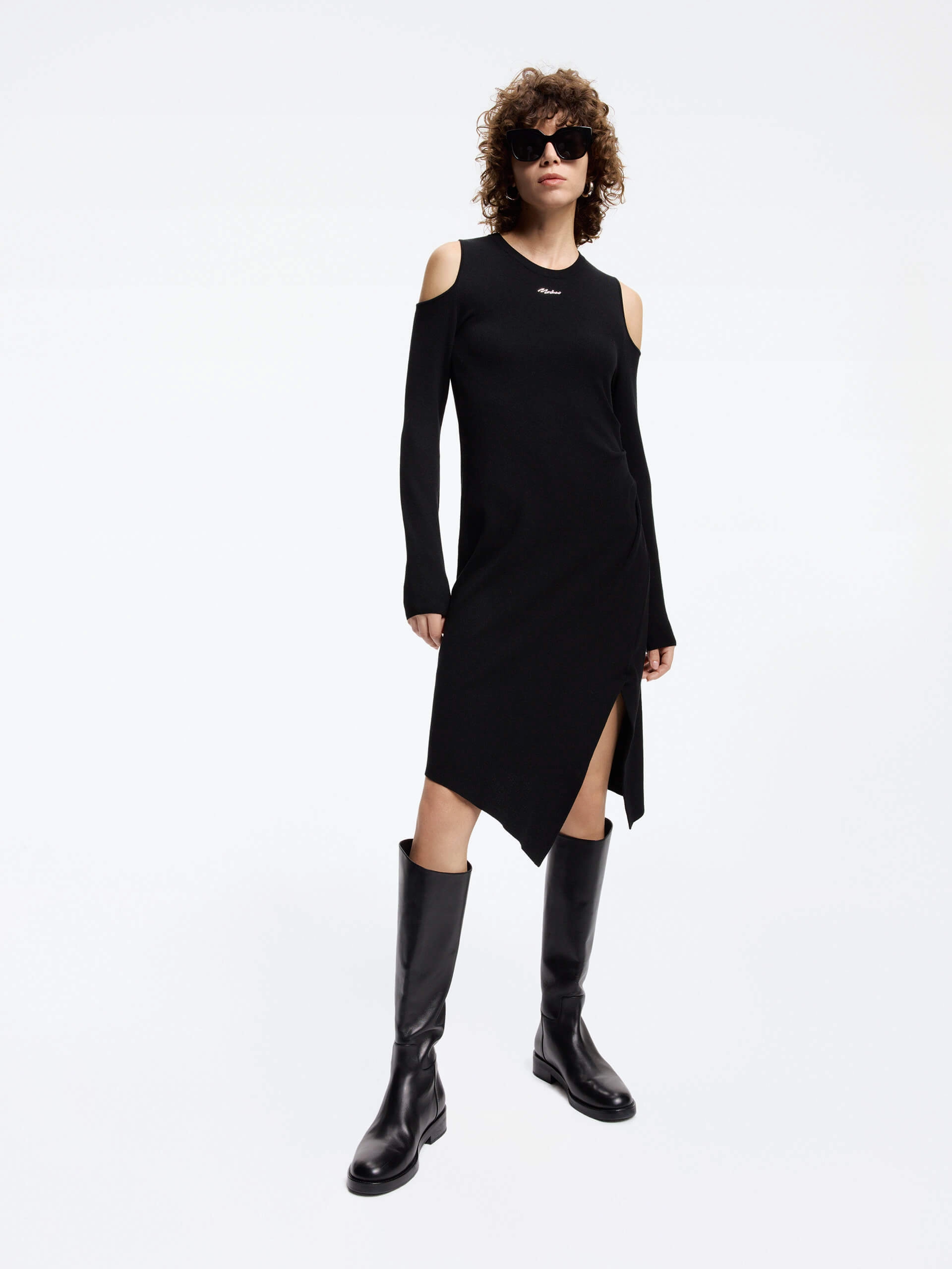 Cut Shoulder Midi Dress All-Day Comfort Wear