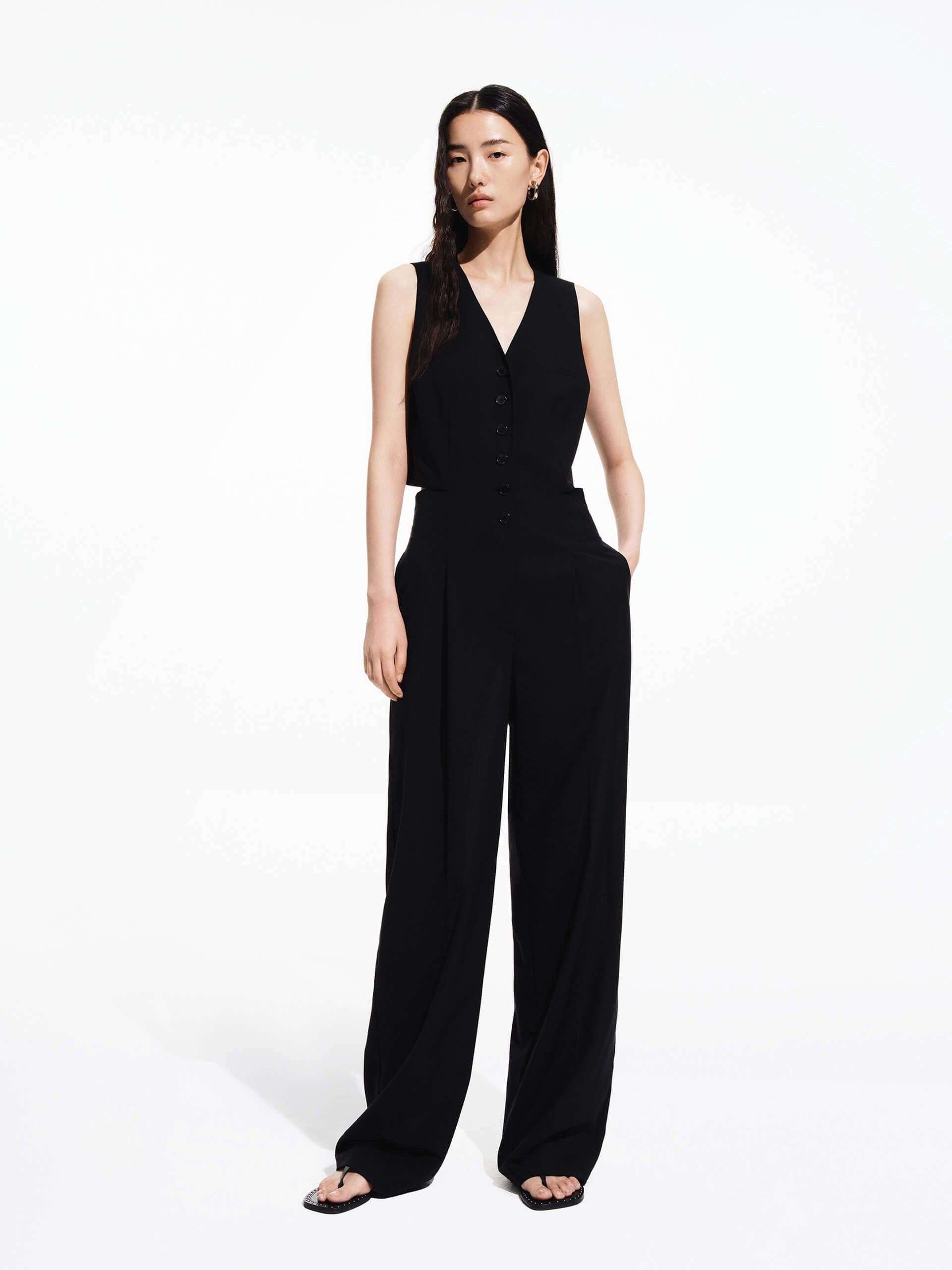 Music Hot Cutout Waist Jumpsuit