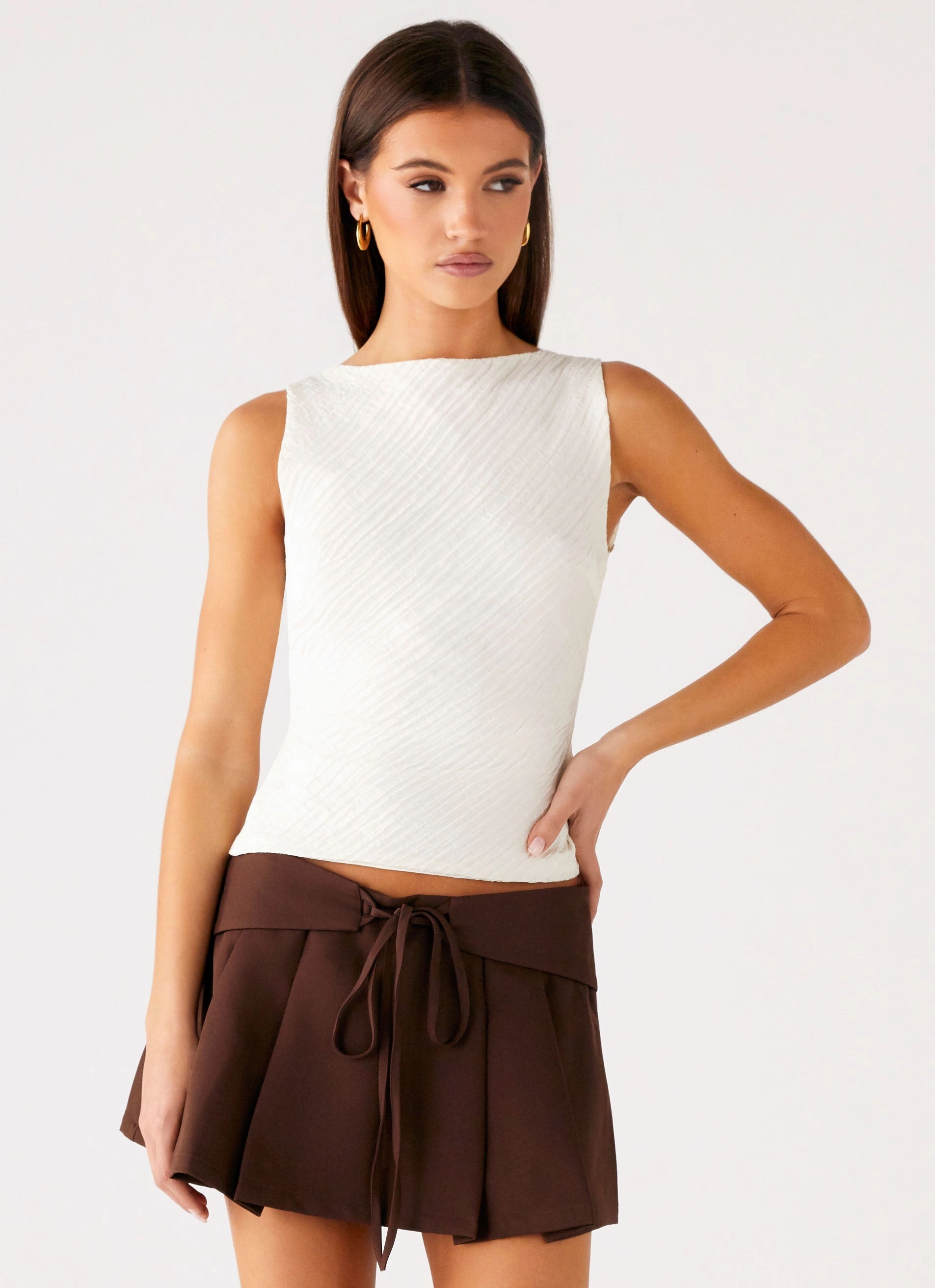 Cypriana Tie Back Top - White Attractive Appearance Organic