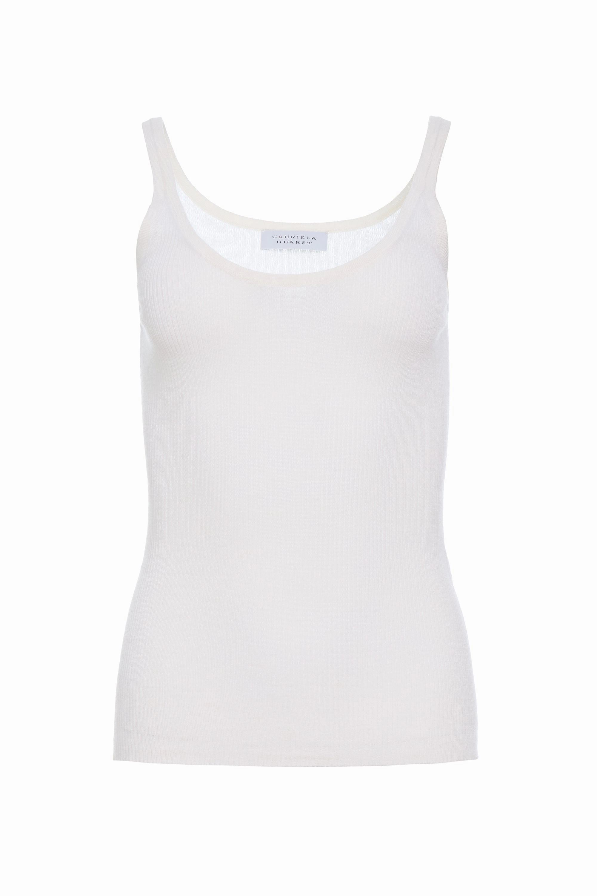 Cinxia Knit Tank Top in Ivory Cashmere Silk with Hemp Hypoallergenic Yarn