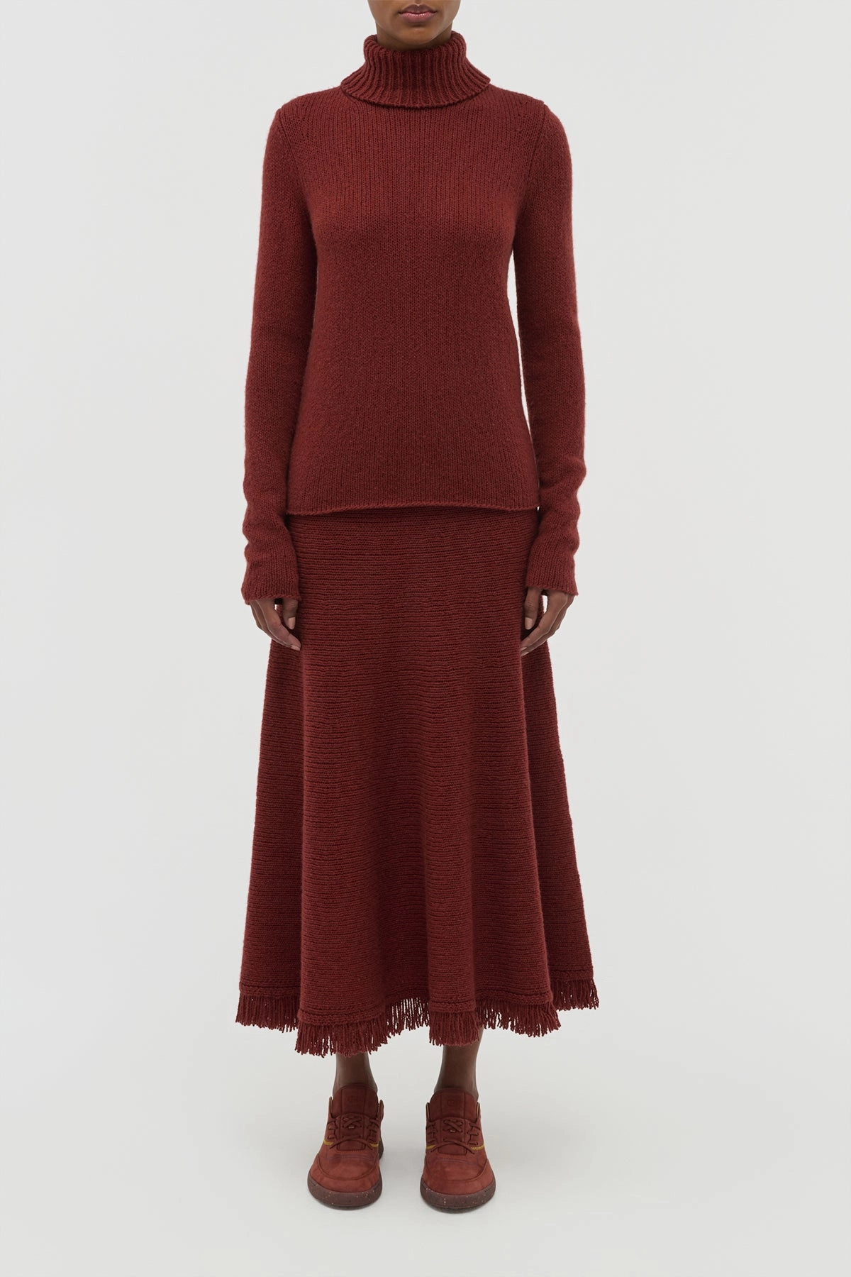 SnagResistant Surface Nelle Knit Turtleneck in Burnt Sienna Cashmere