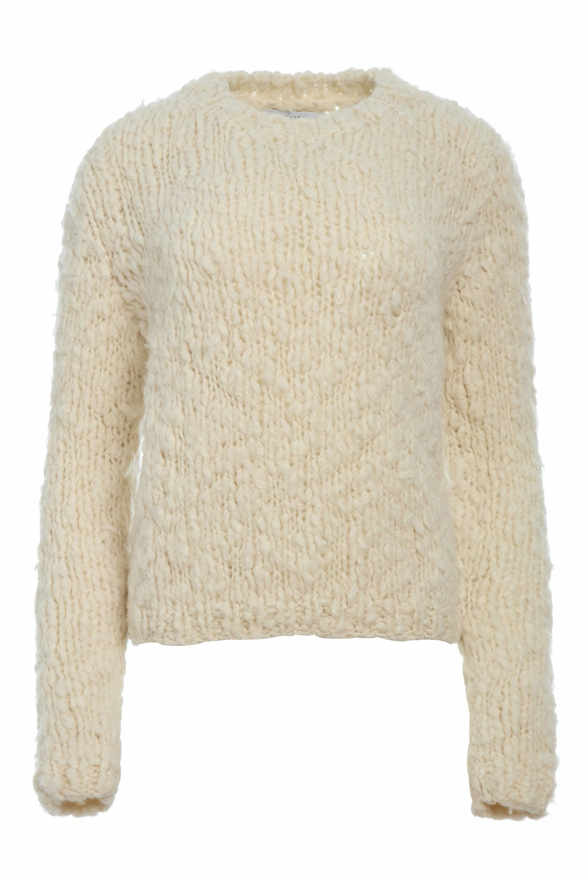 Fresh Style Lightweight Form Dalton Knit Sweater in Ivory Welflame Cashmere