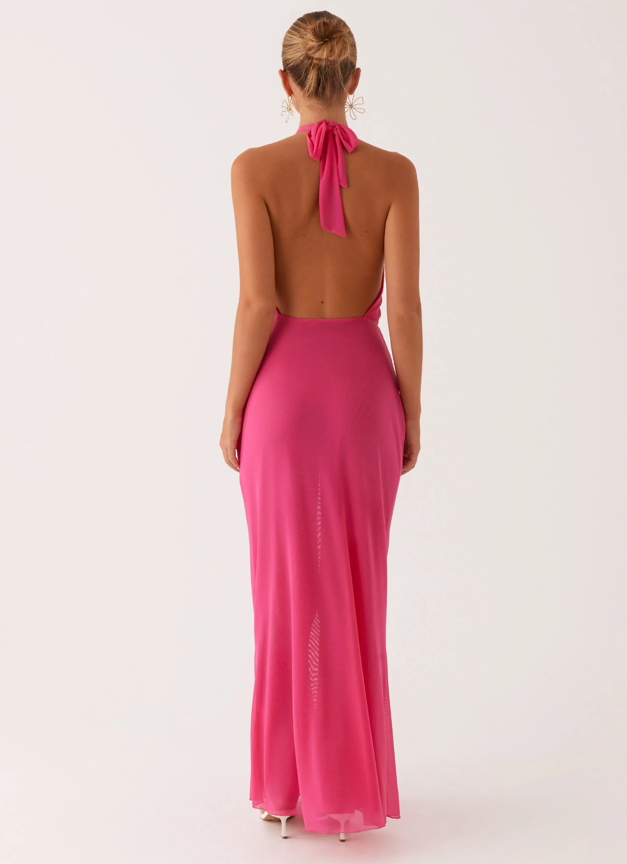 Work Look Ruffle Hem Centre Stage Maxi Dress - Pink